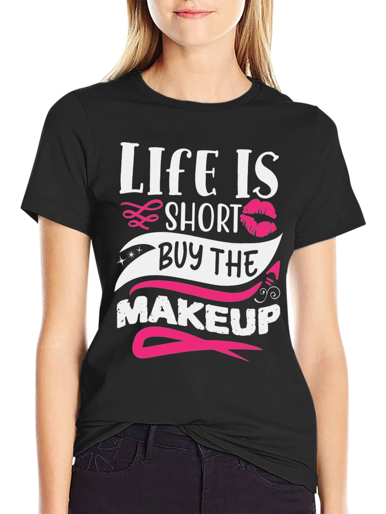 Black Life is Short Buy Makeup T-Shirt view 2