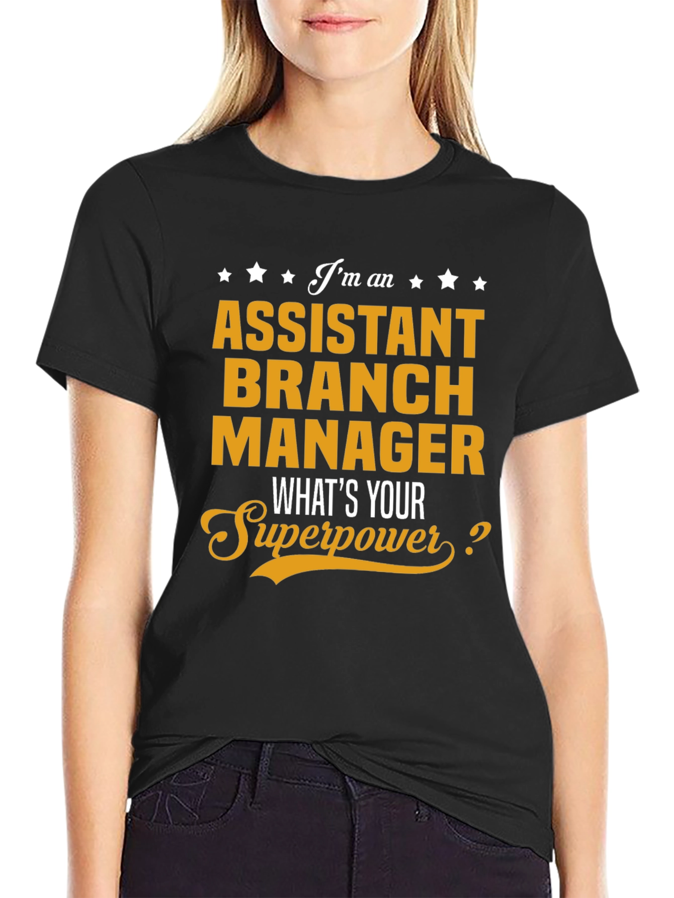 Black Assistant Branch Manager Superpower T-Shirt view 2
