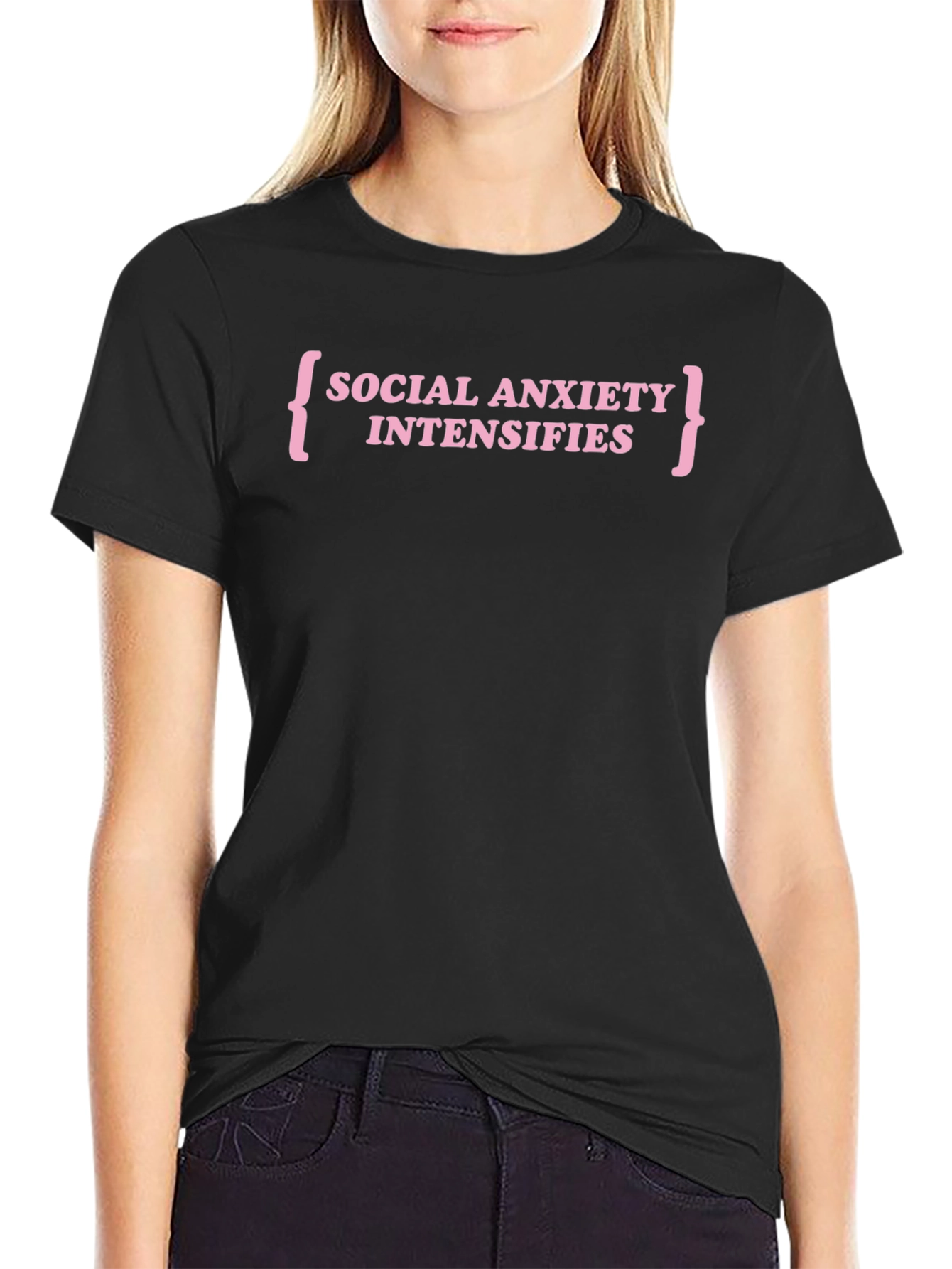 Black Social Anxiety Intensifies Graphic T-Shirt view 2