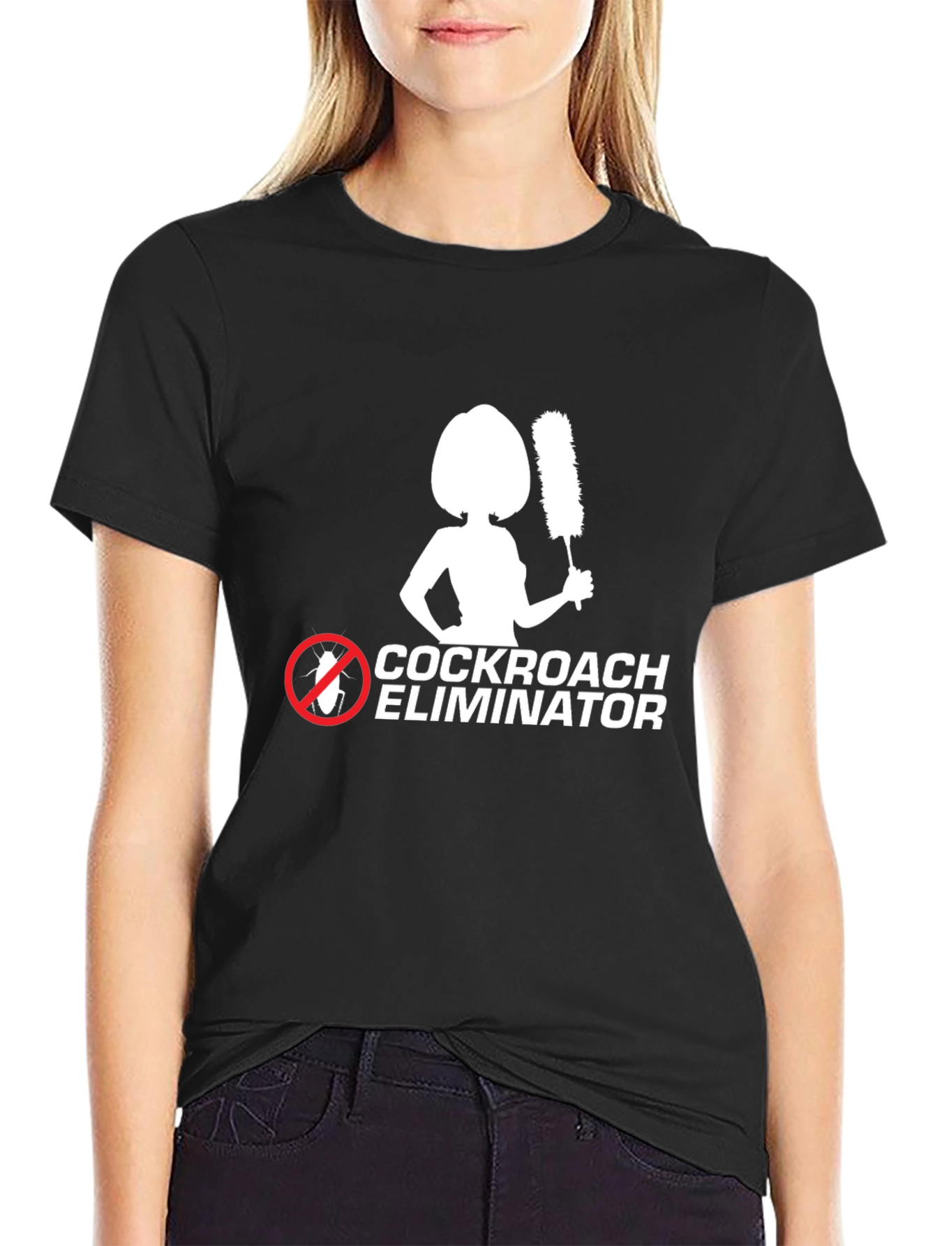 Black Cockroach Eliminator Graphic T-Shirt view 2