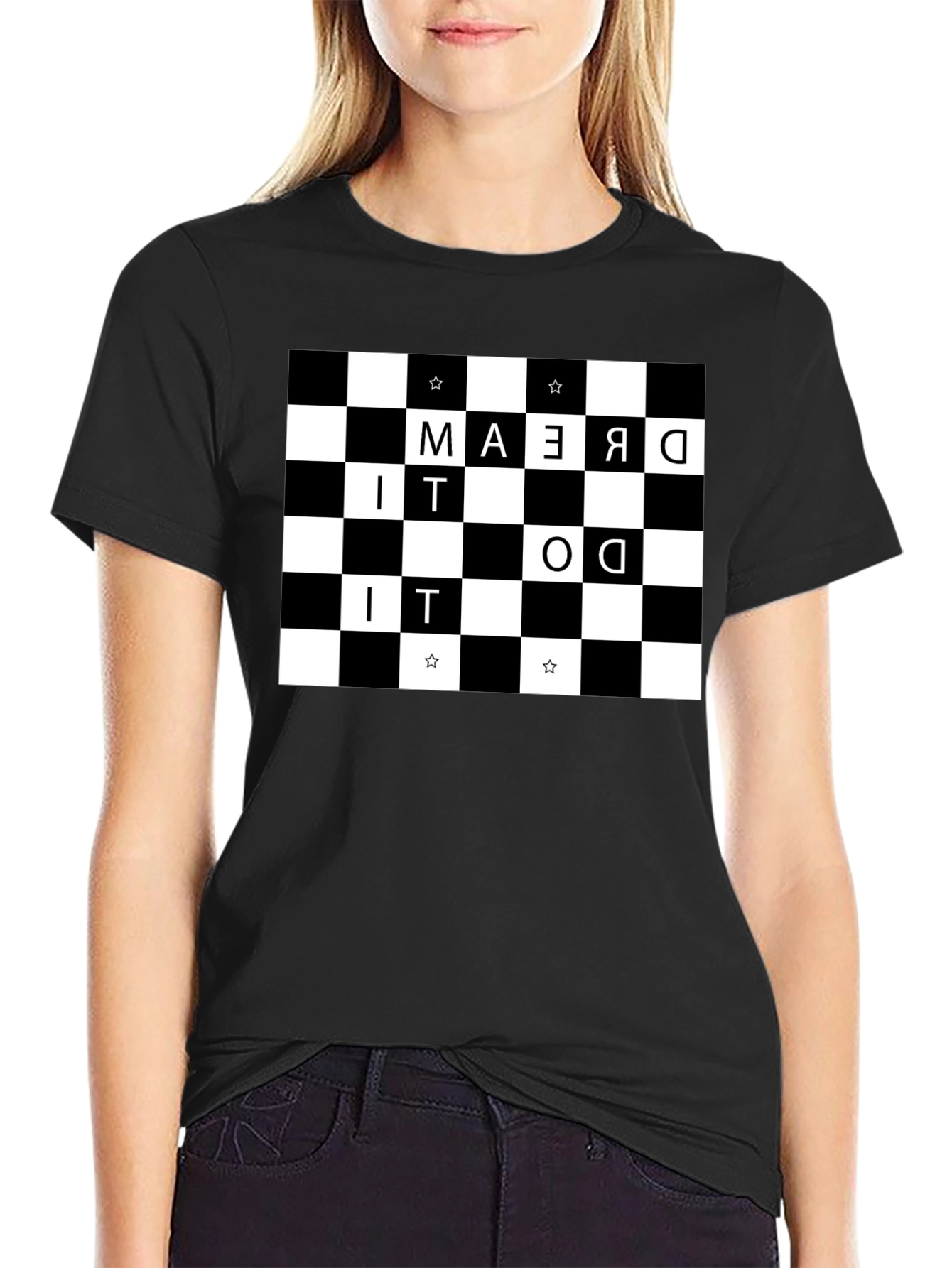 Black Dream It Do It Checkerboard Tee view 2