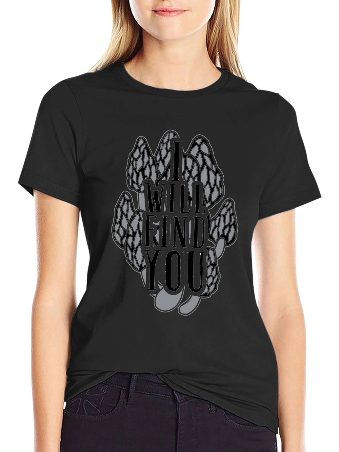 Black Morel Mushroom T-Shirt - I Will Find You view 2