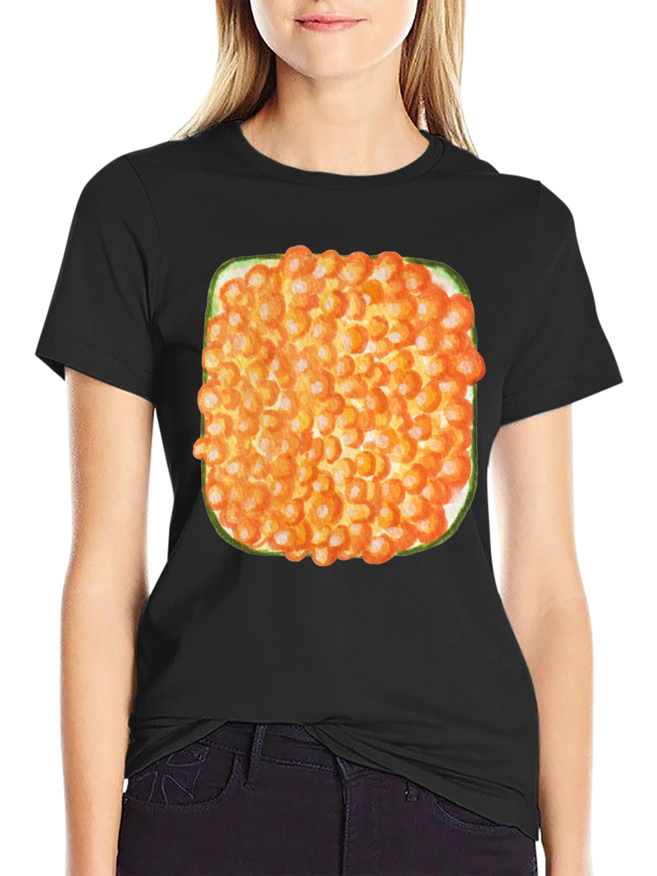 Black Caviar Square T-Shirt - Unique Food Tee view 2