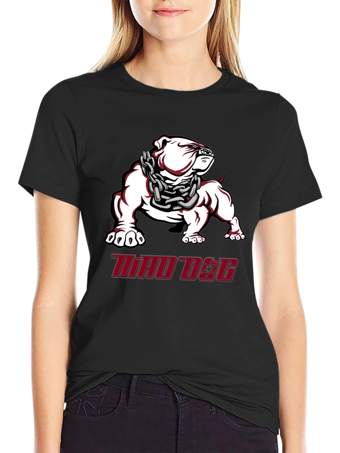 Black Mad Dog Graphic Tee - Men's Black Cotton T-Shirt view 2