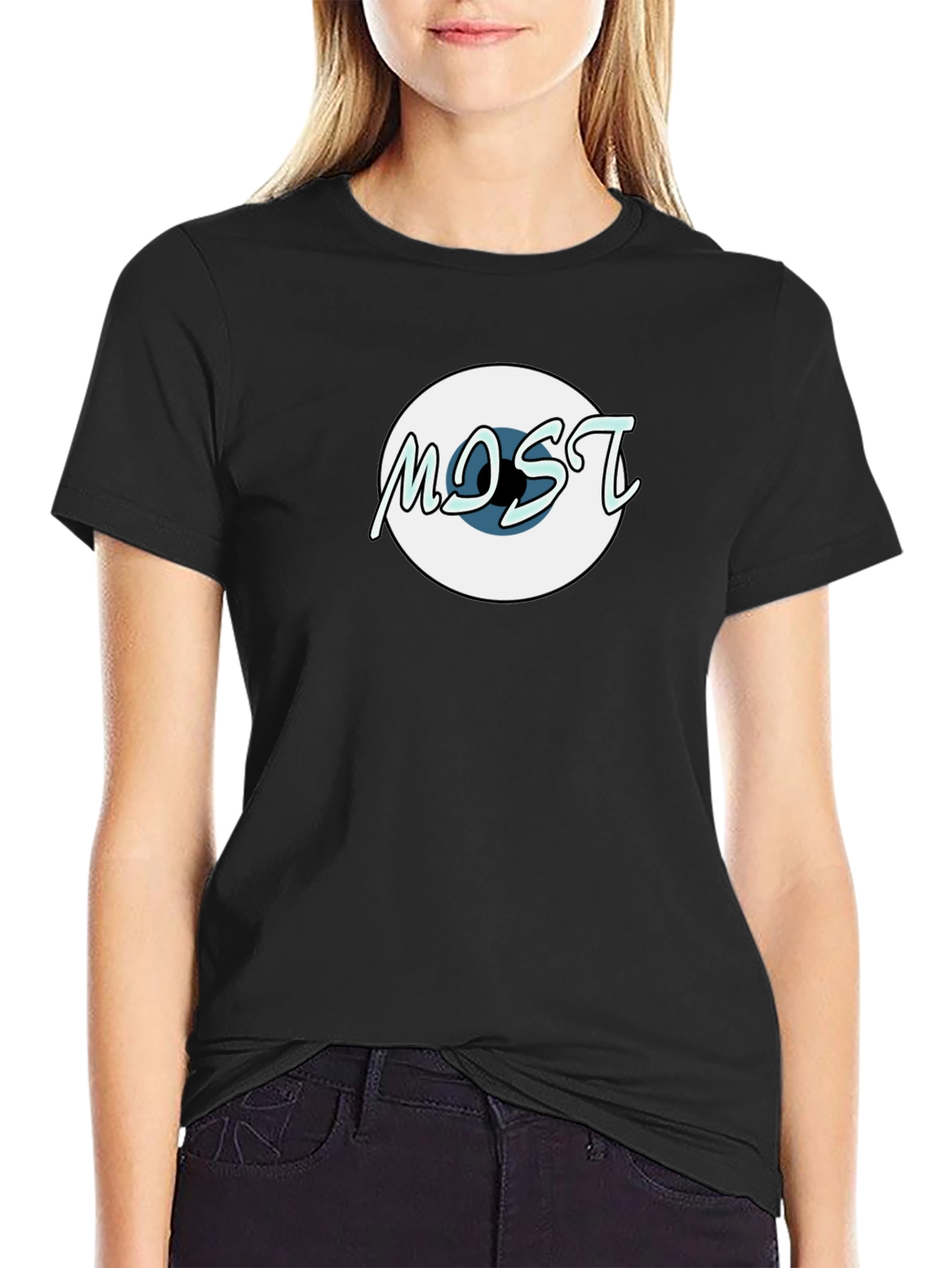 Black MOST Eye-Catching Graphic T-Shirt - Unisex Black Tee view 2