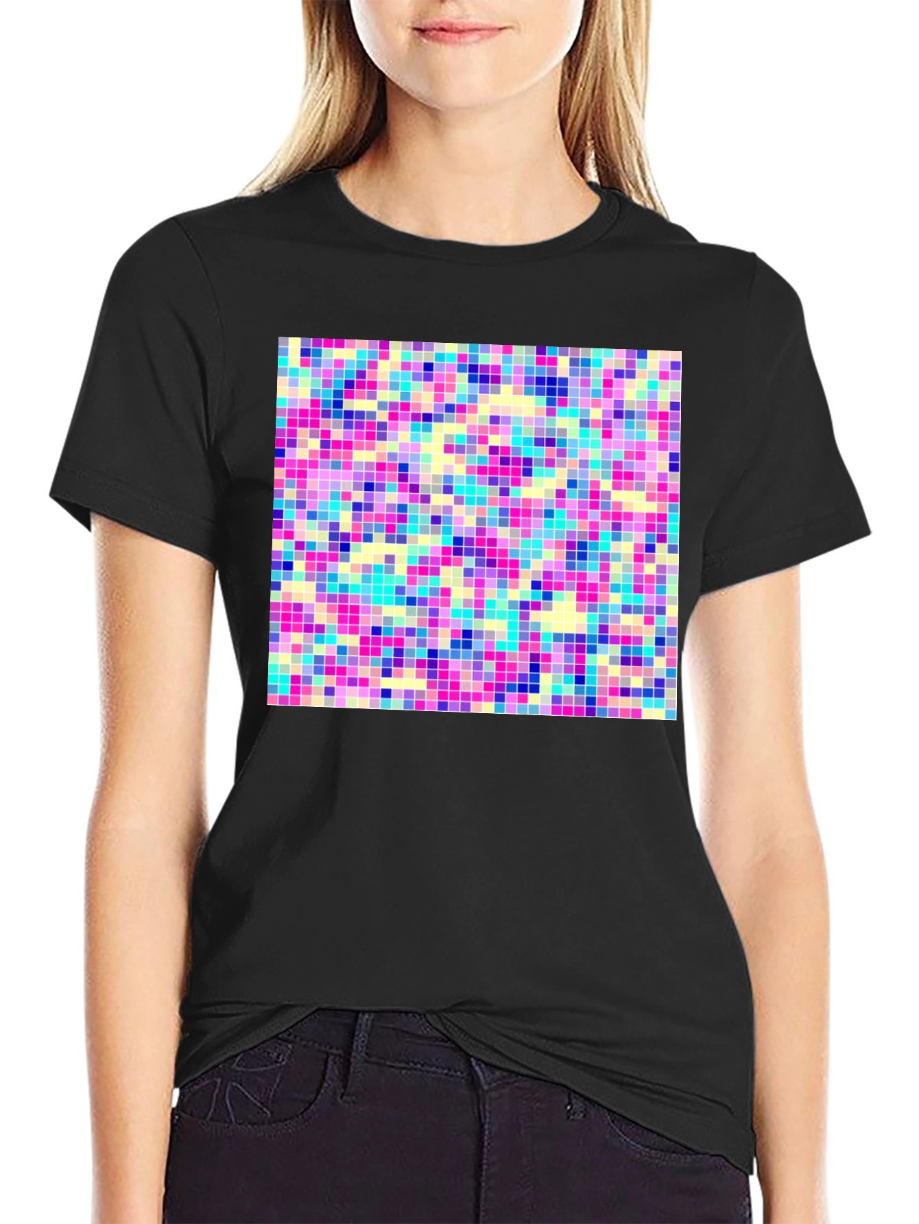 Black Pixel Art T-Shirt - Retro Style view 2