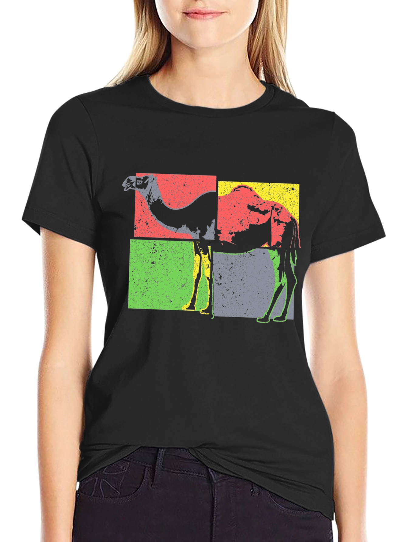 Black Retro Camel T-Shirt - Vintage Graphic Tee view 2