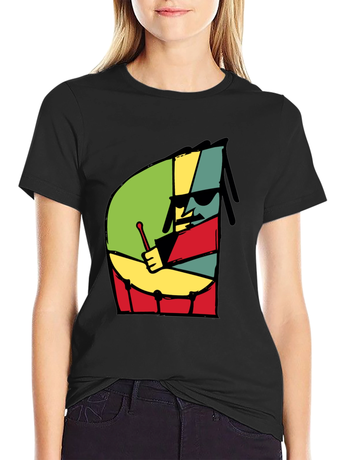 Rasta Drummer T-Shirt - Reggae Music Graphic Tee - 2