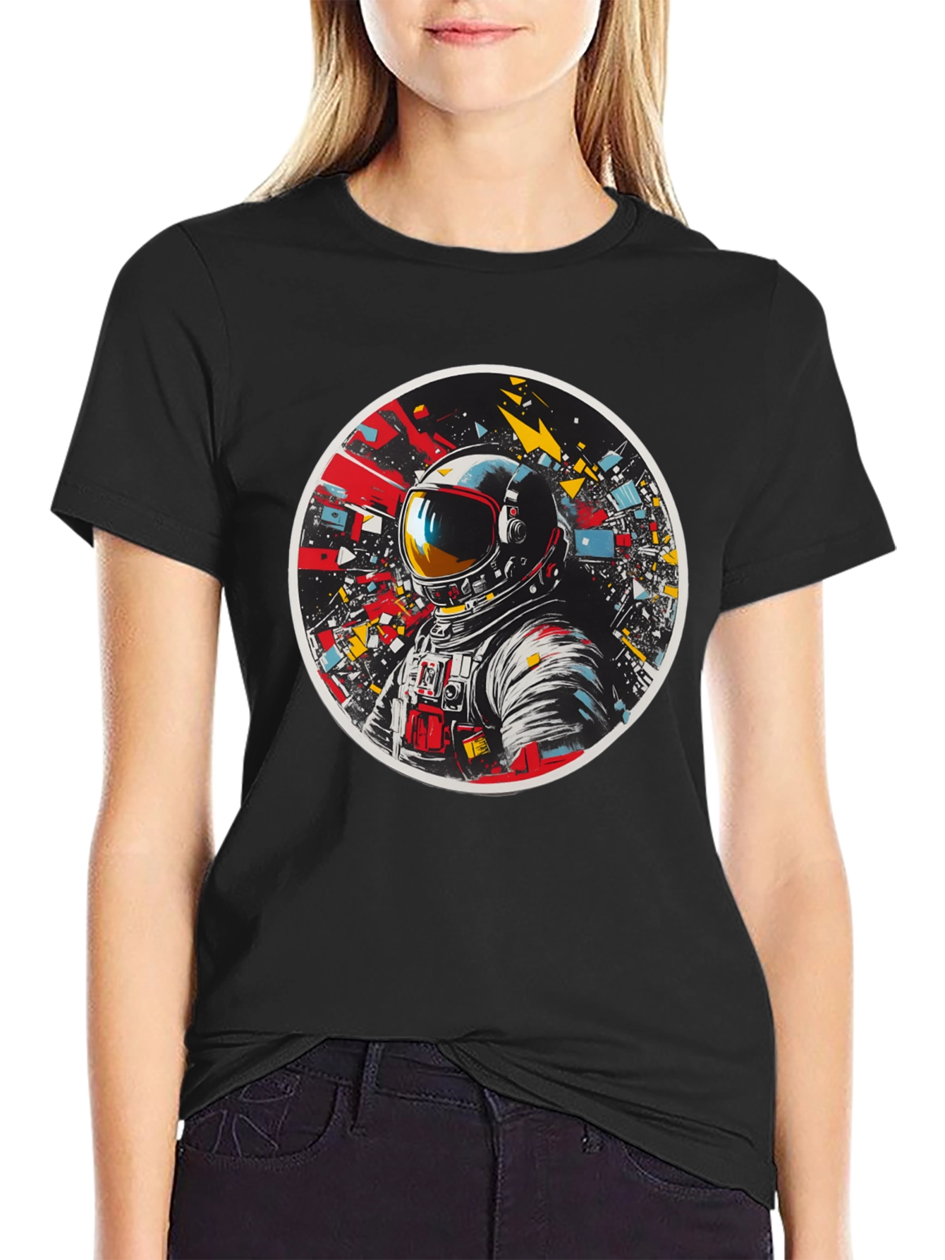 Black Astronaut Graphic Tee - Space Explorer T-Shirt view 2