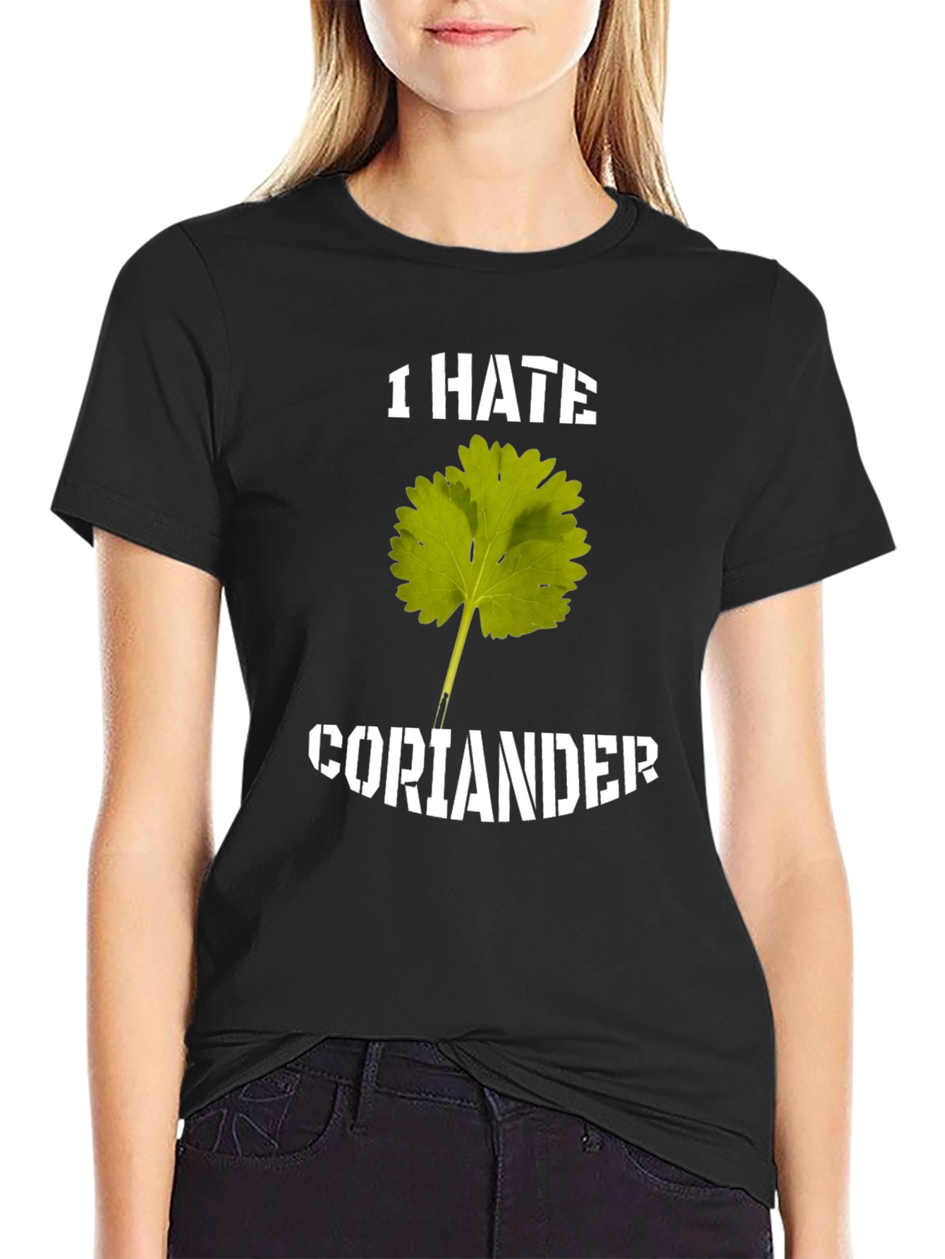 Black I Hate Coriander T-Shirt view 2