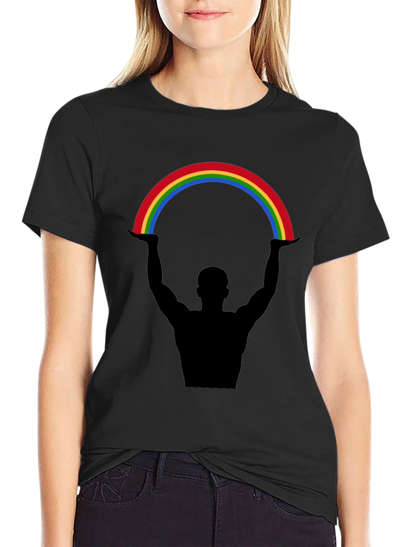 Black Rainbow Lift Graphic Tee - Black view 2