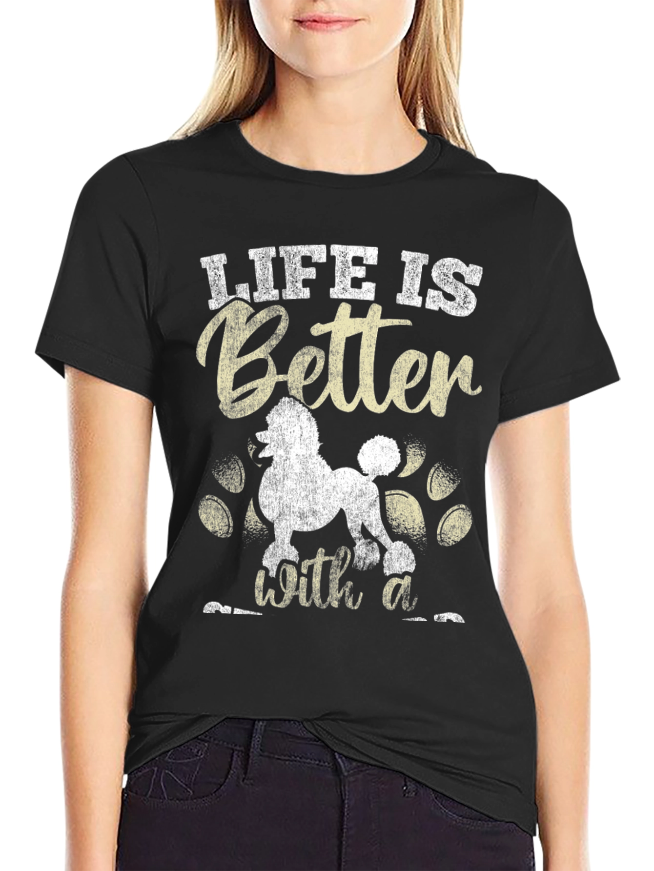 Black Life is Better with a Poodle T-Shirt view 2