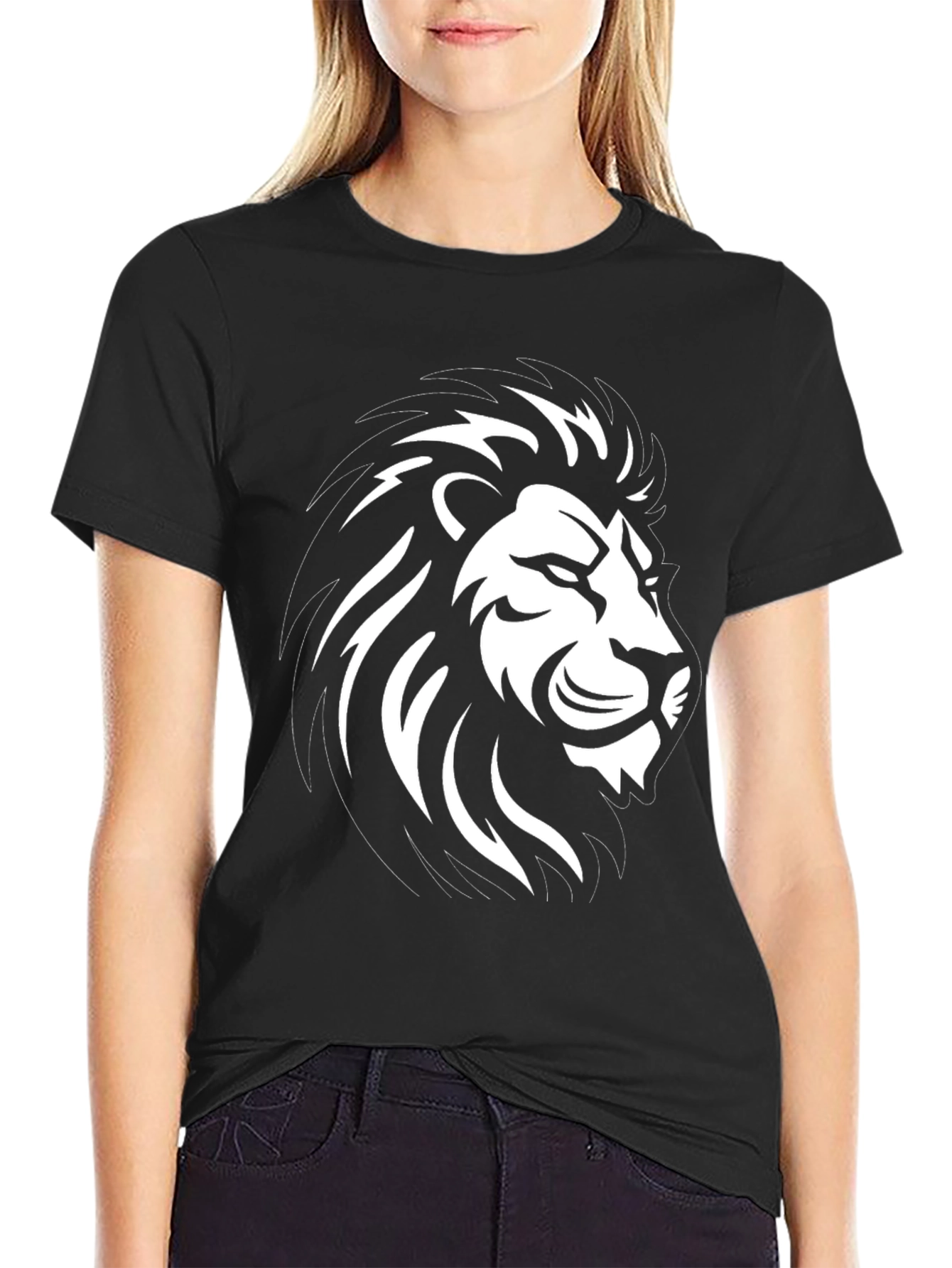 Black Lion Graphic Black T-Shirt - Men's Fashion view 2