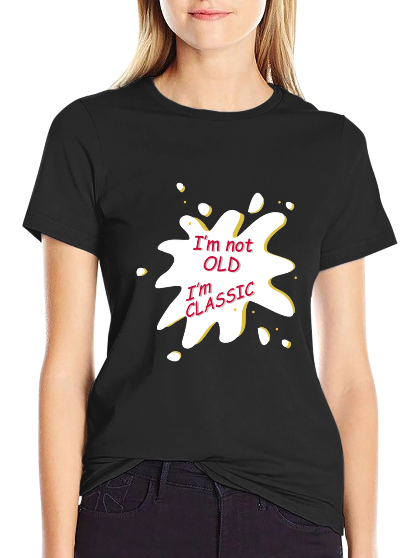 Black Funny "I'm Not Old, I'm Classic" Graphic T-Shirt view 2