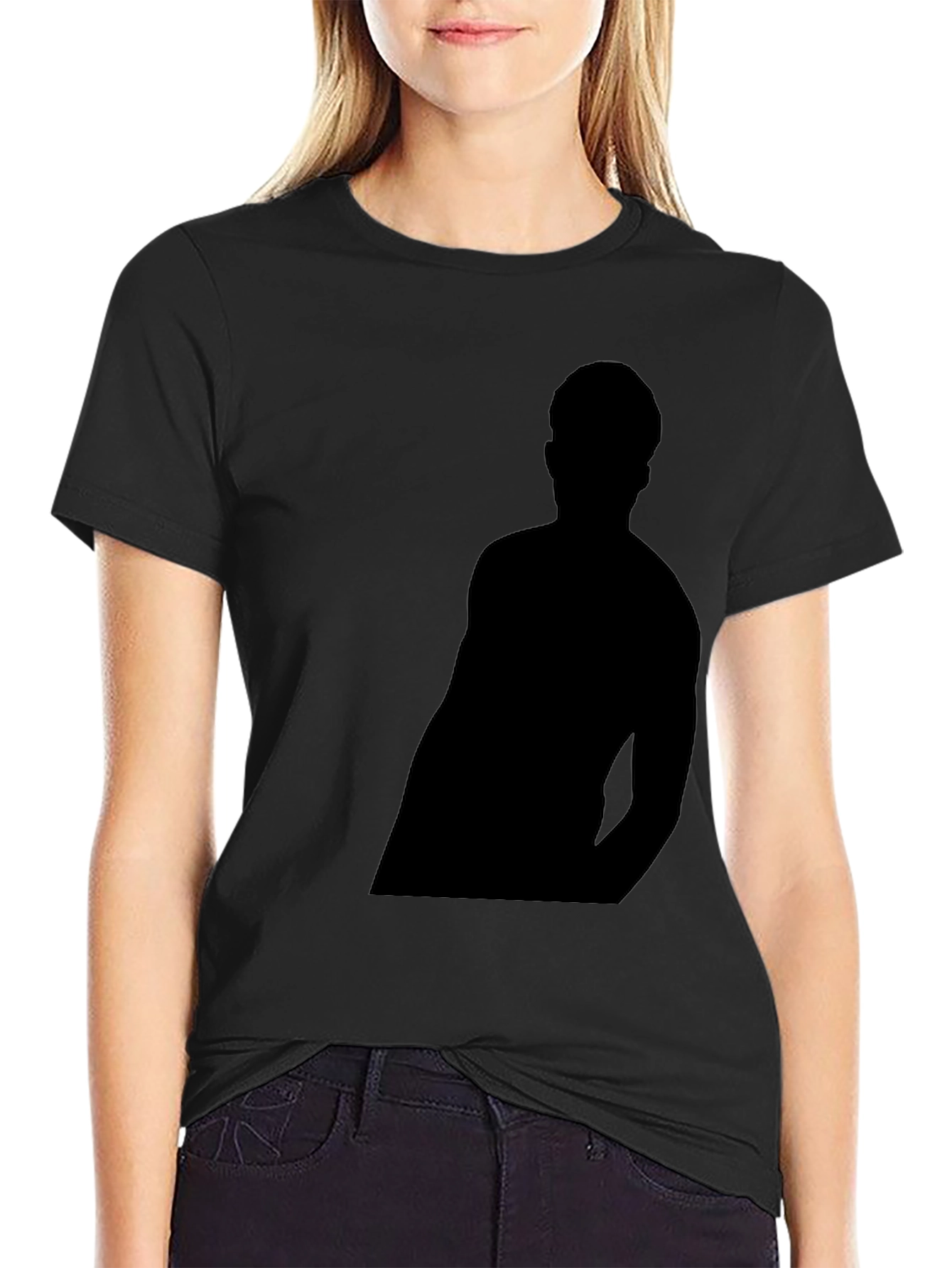 Black Black T-Shirt with Silhouette Graphic view 2