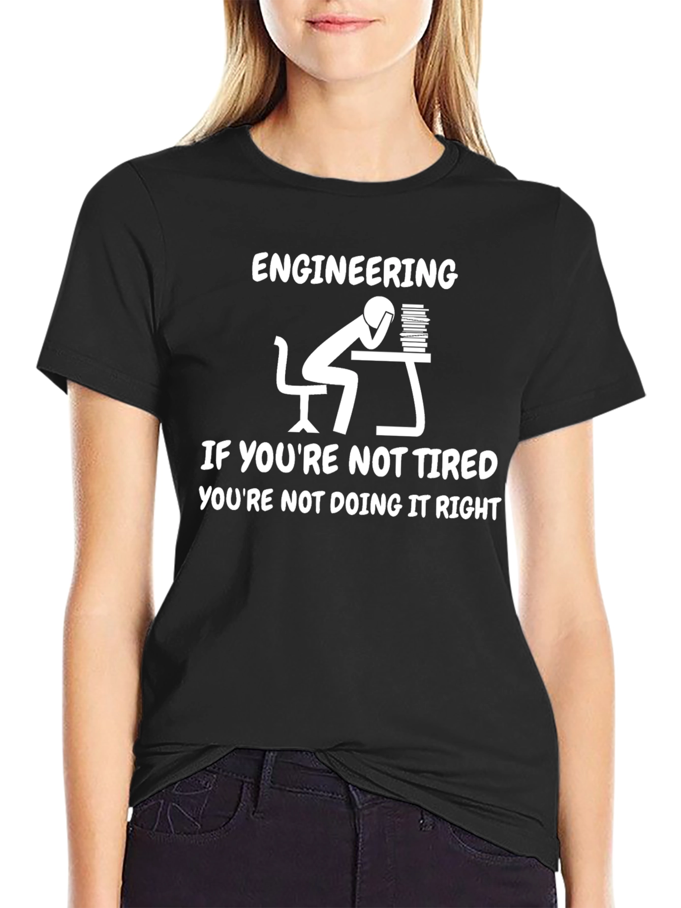 Black Engineering Tiredness T-Shirt view 2