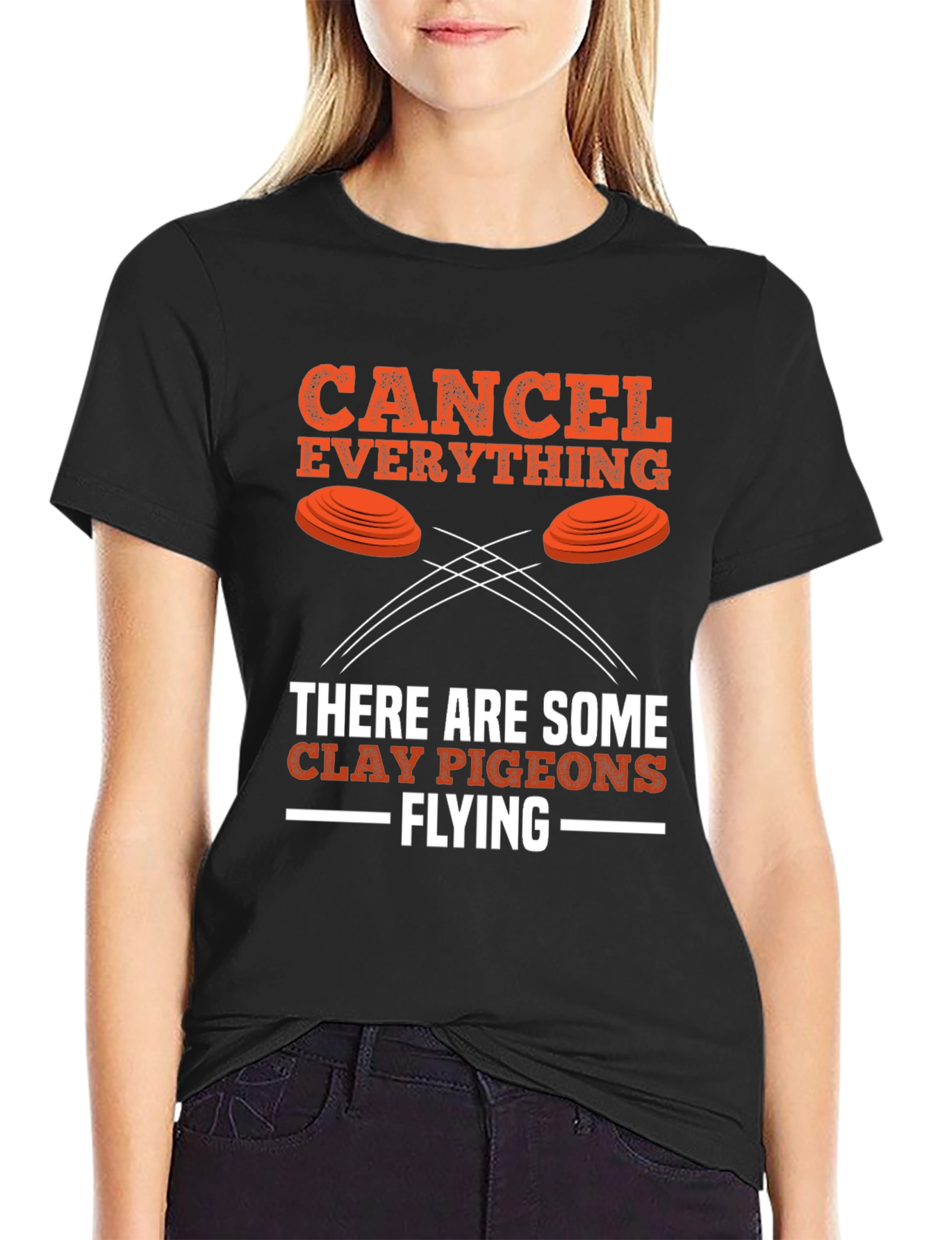 Black Cancel Everything Clay Pigeon Shooting T-Shirt view 2