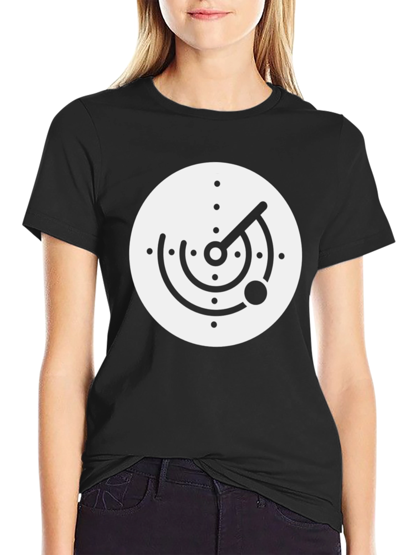 Black Radar Graphic T-Shirt - Retro Style view 2