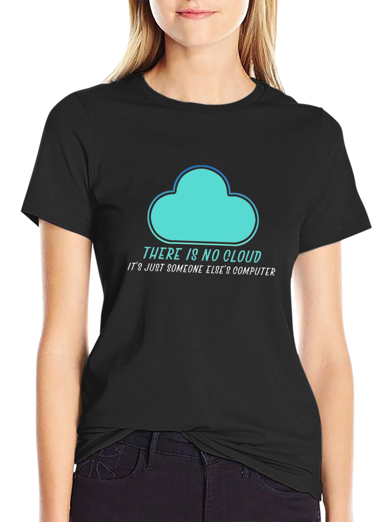 Black Funny Cloud Computing T-Shirt view 2