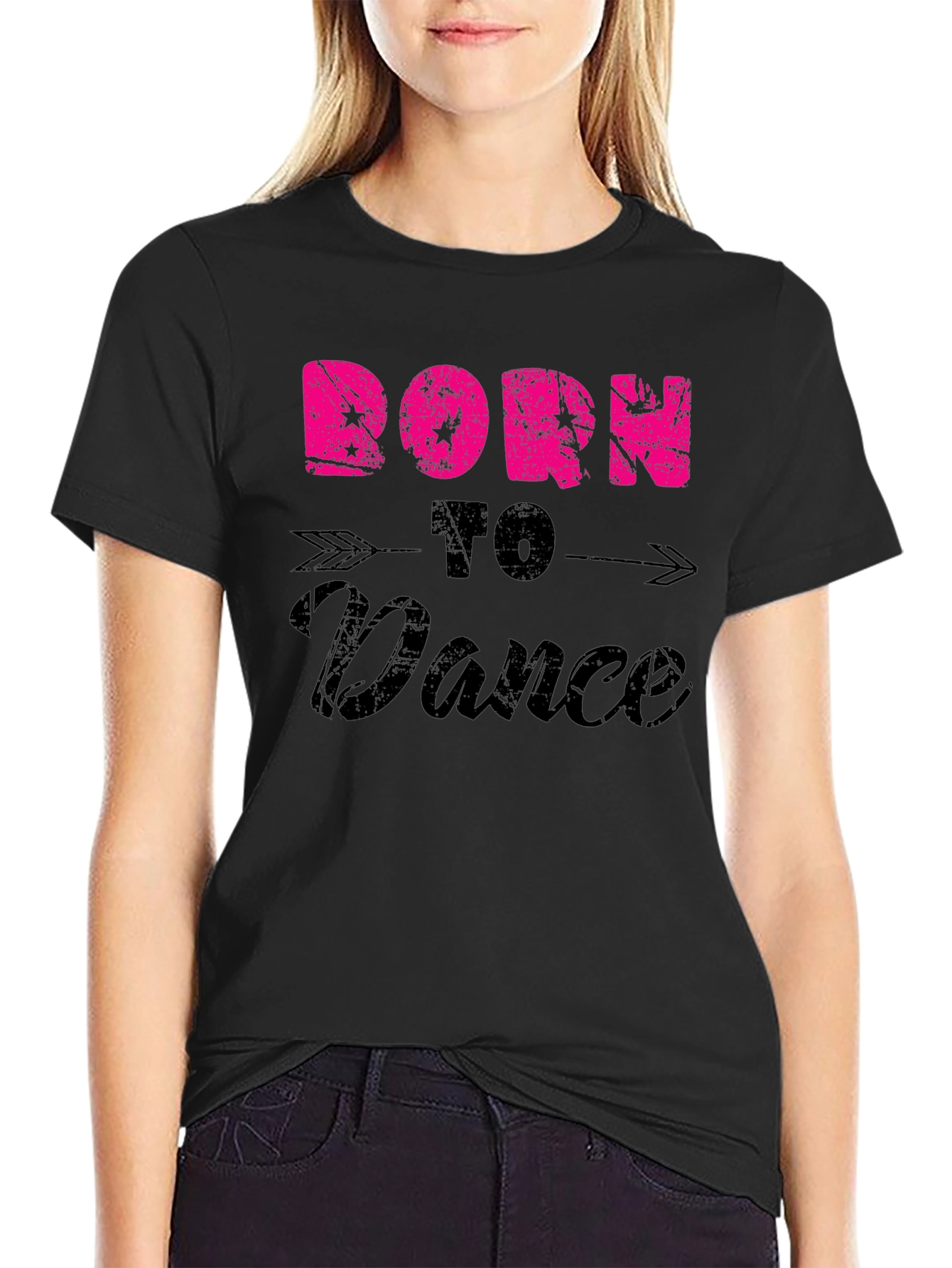 Black Born To Dance Graphic T-Shirt view 2