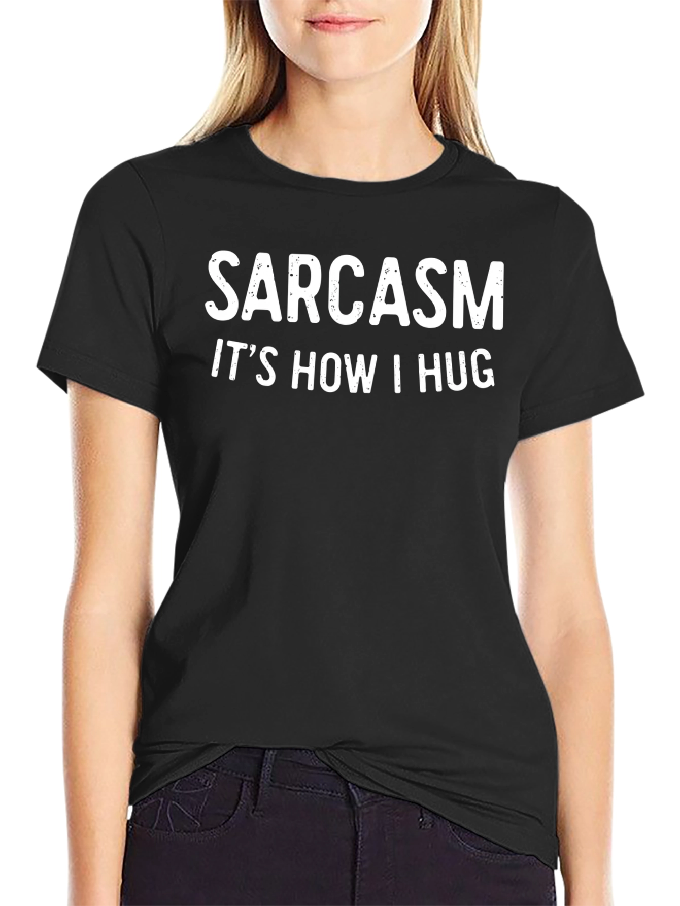 Black Sarcasm It's How I Hug Graphic Tee view 2