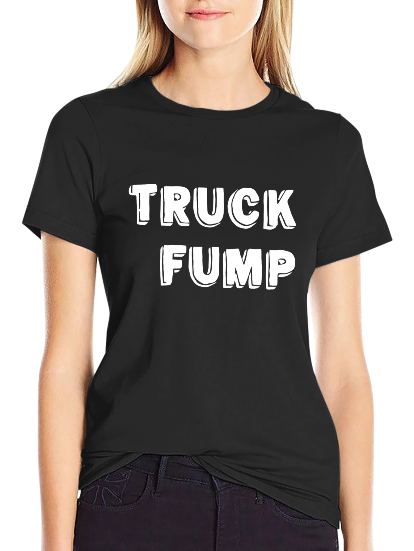Black Truck Fump Black T-Shirt - Funny Novelty Tee view 2