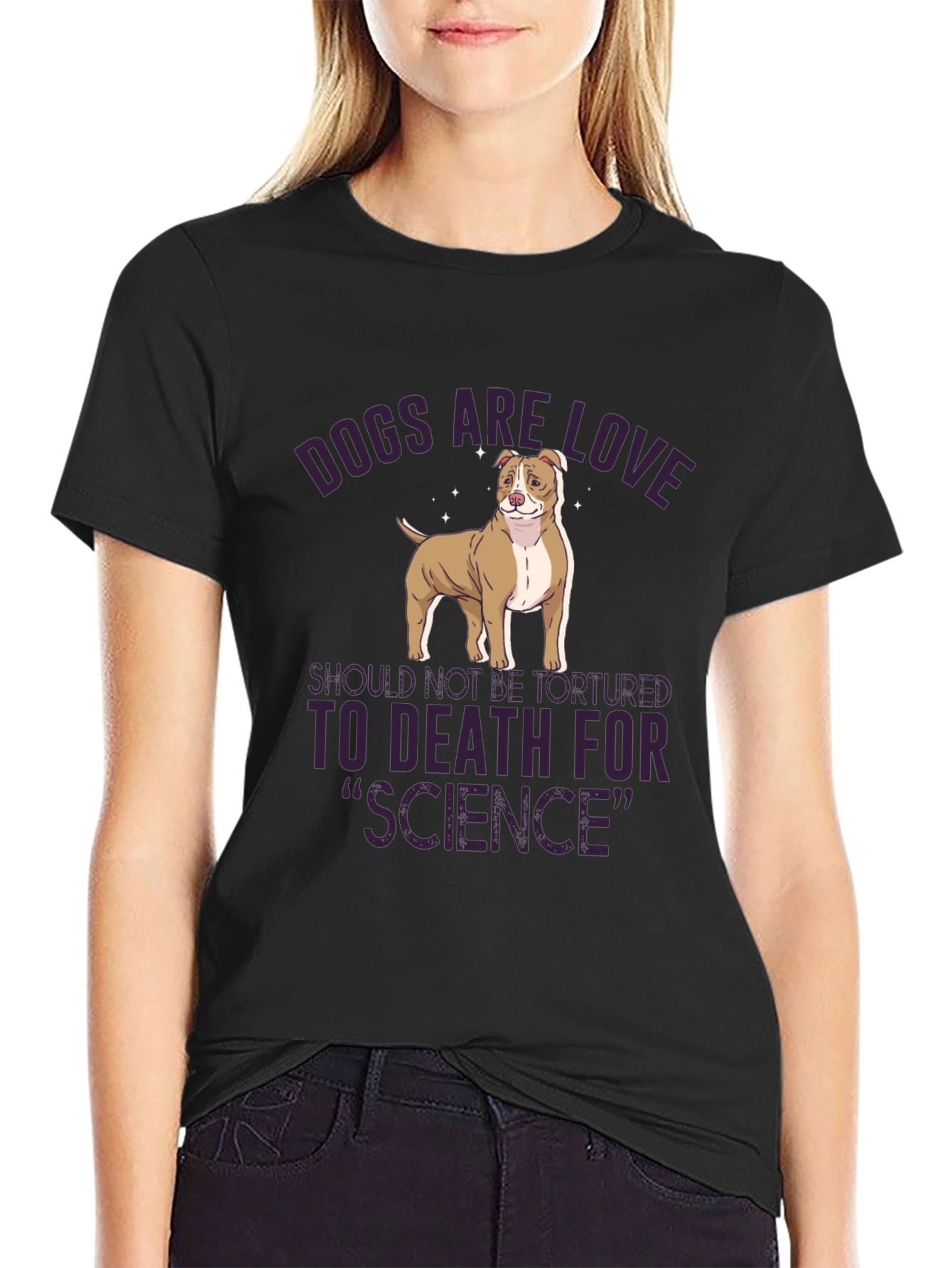 Black Dogs Are Love T-Shirt - Animal Rights Tee view 2
