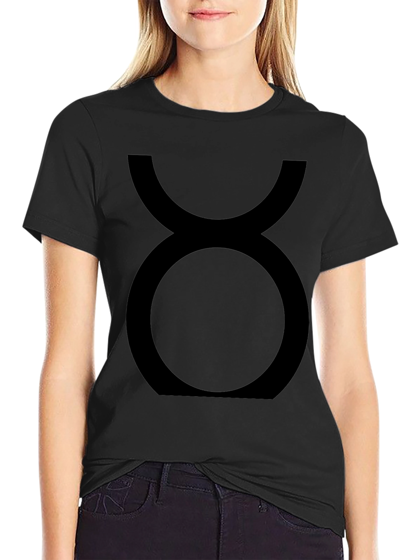 Black Taurus Zodiac Sign Black Graphic Tee view 2