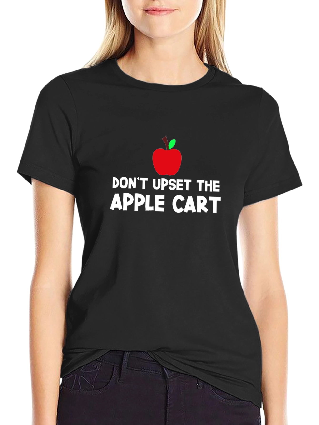 Black Don't Upset The Apple Cart T-Shirt - Black view 2
