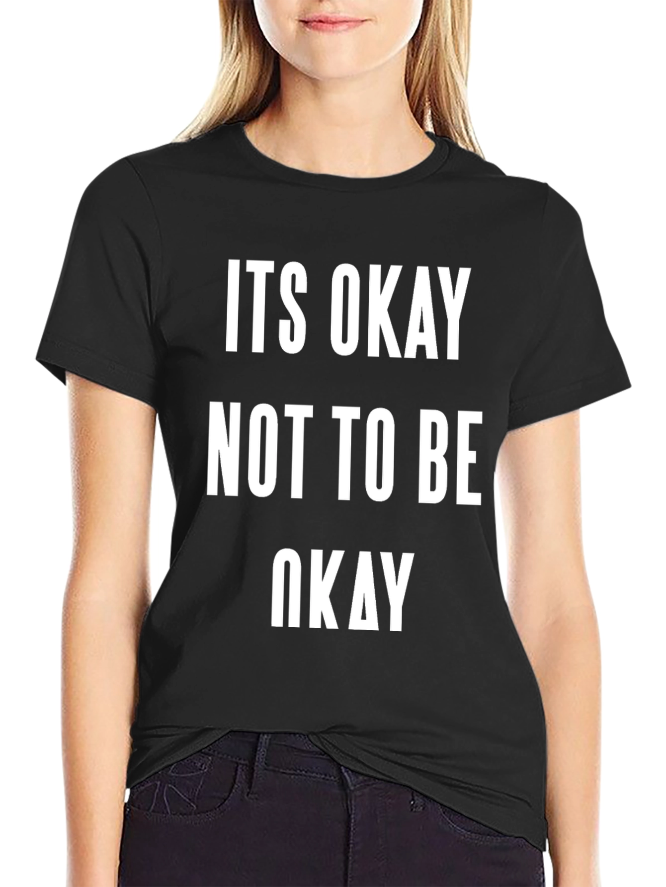 Black It's Okay Not to Be Okay Graphic Tee view 2