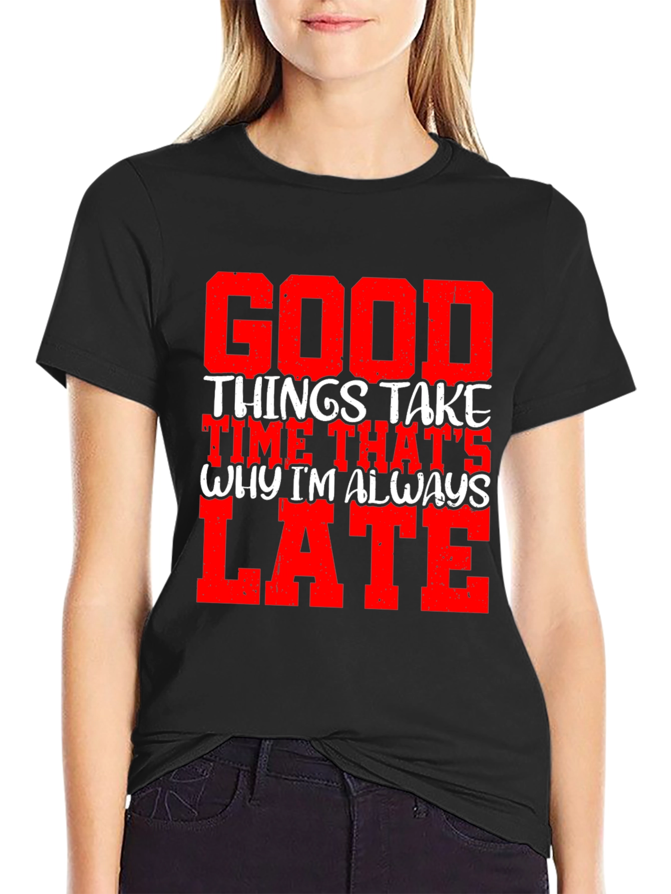 Black Good Things Take Time Men's Graphic Tee view 2