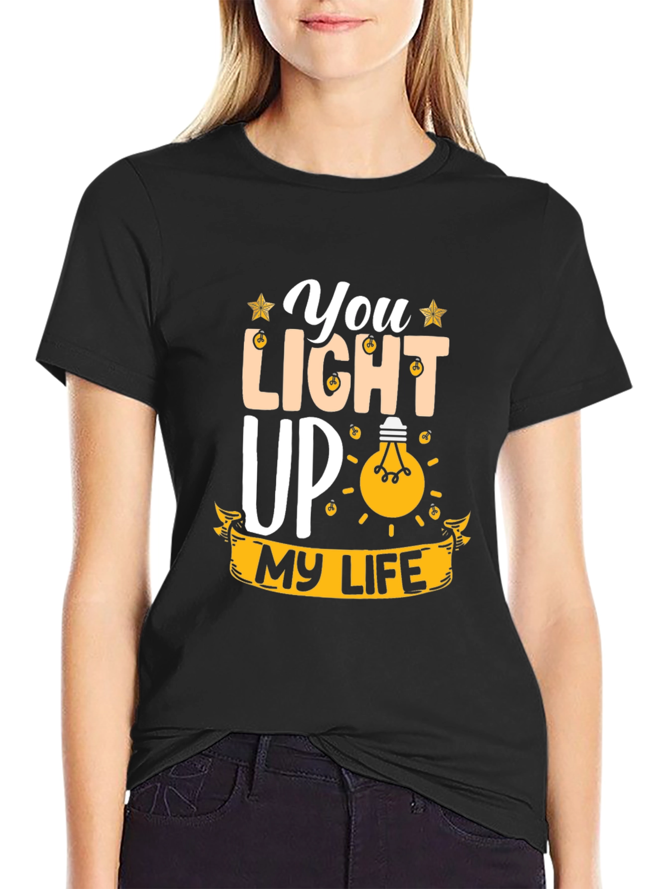 Black You Light Up My Life Graphic Tee view 2