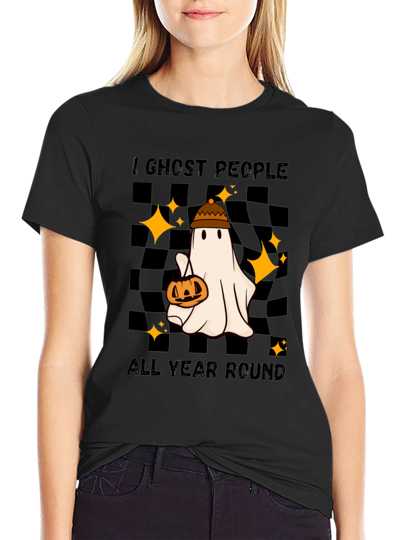 Black I Ghost People All Year Round T-Shirt view 2