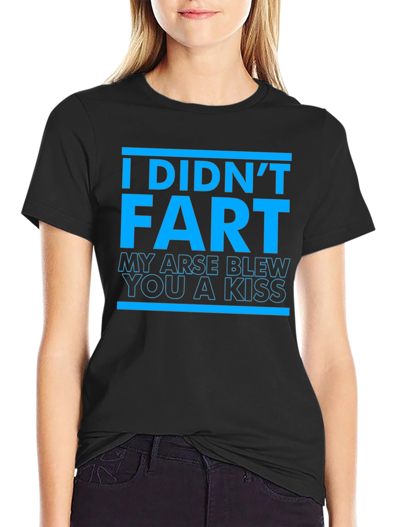 Black Funny "I Didn't Fart" Graphic T-Shirt view 2