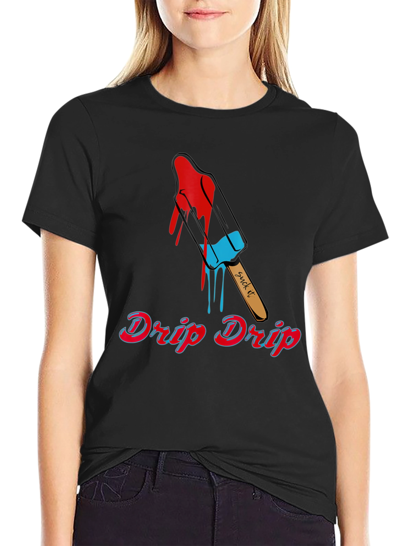 Black Drip Drip Popsicle Graphic Tee - Unisex view 2