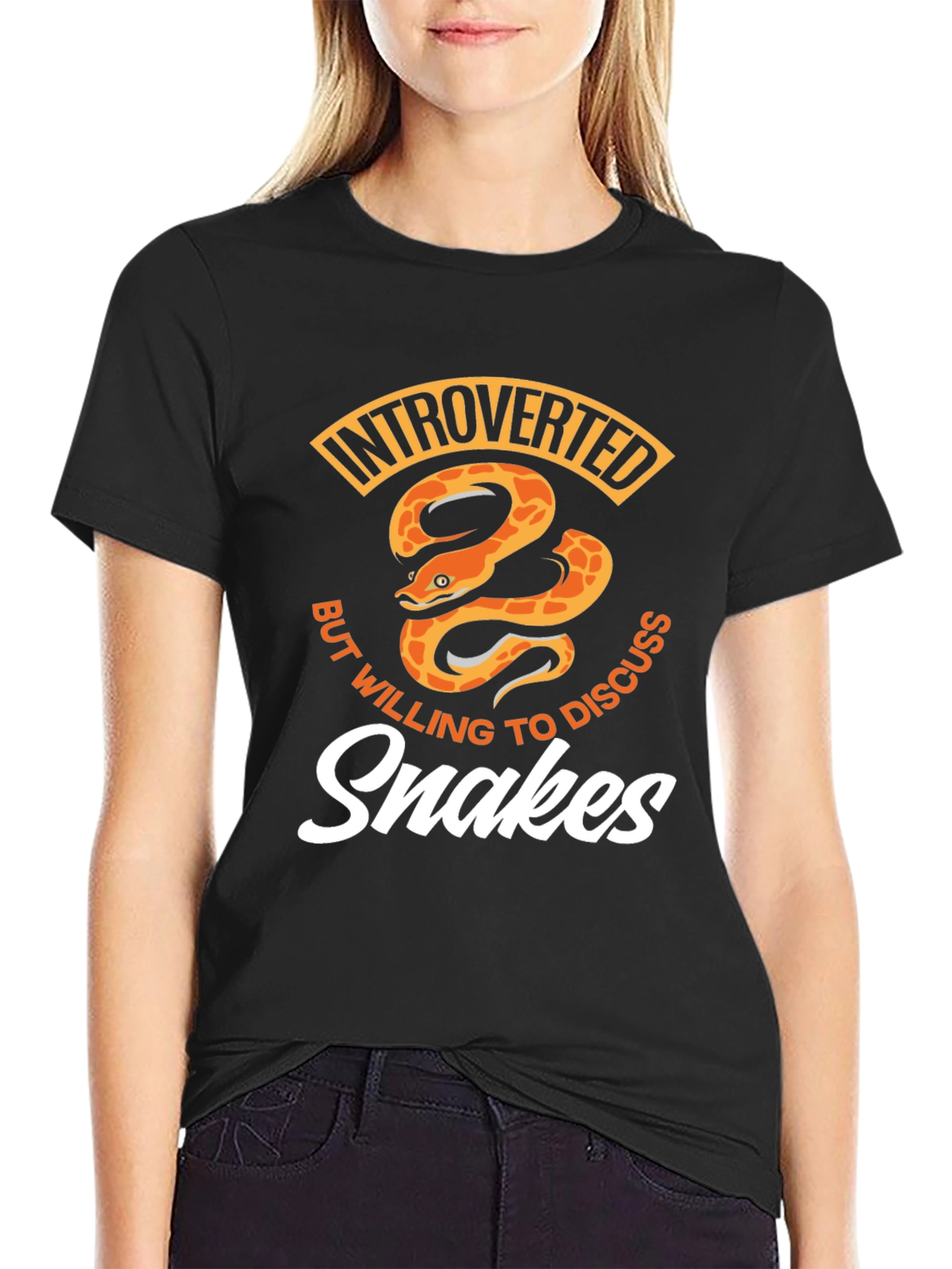 Black Introverted Snake Lover T-Shirt view 2