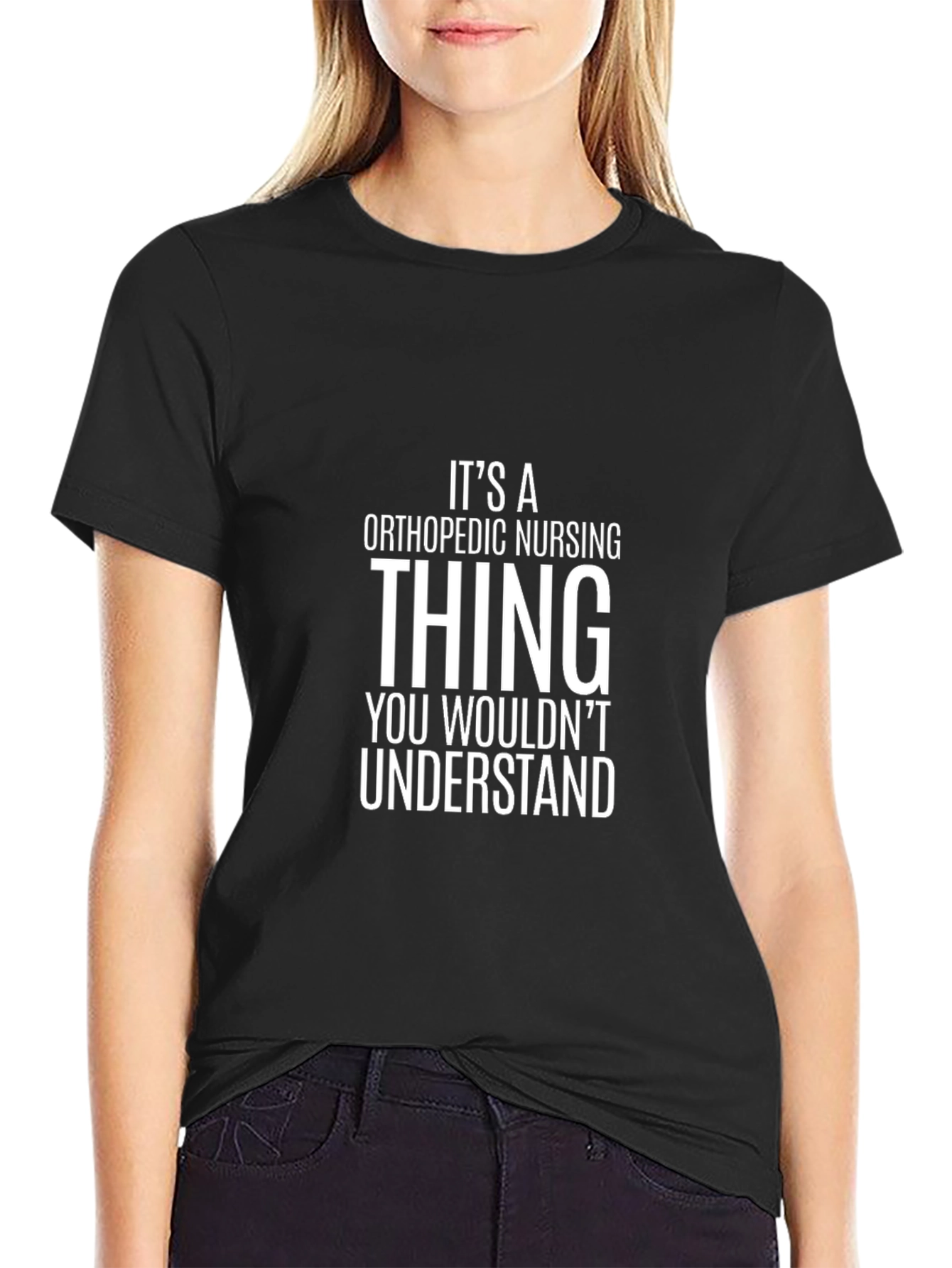 Black Orthopedic Nursing Thing T-Shirt view 2