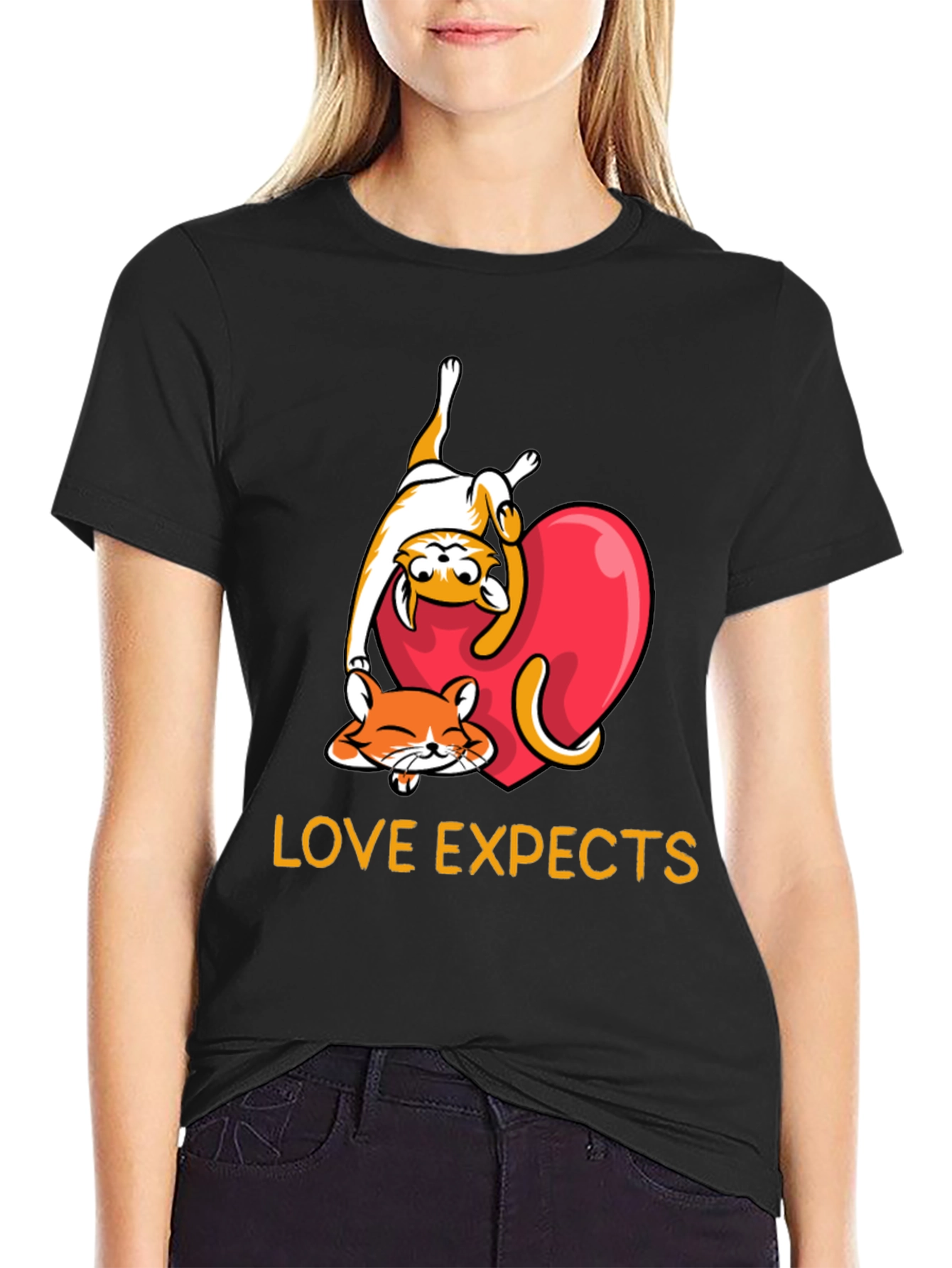 Love Expects Cat T-Shirt: Adorable Kitten Graphic Tee - 2