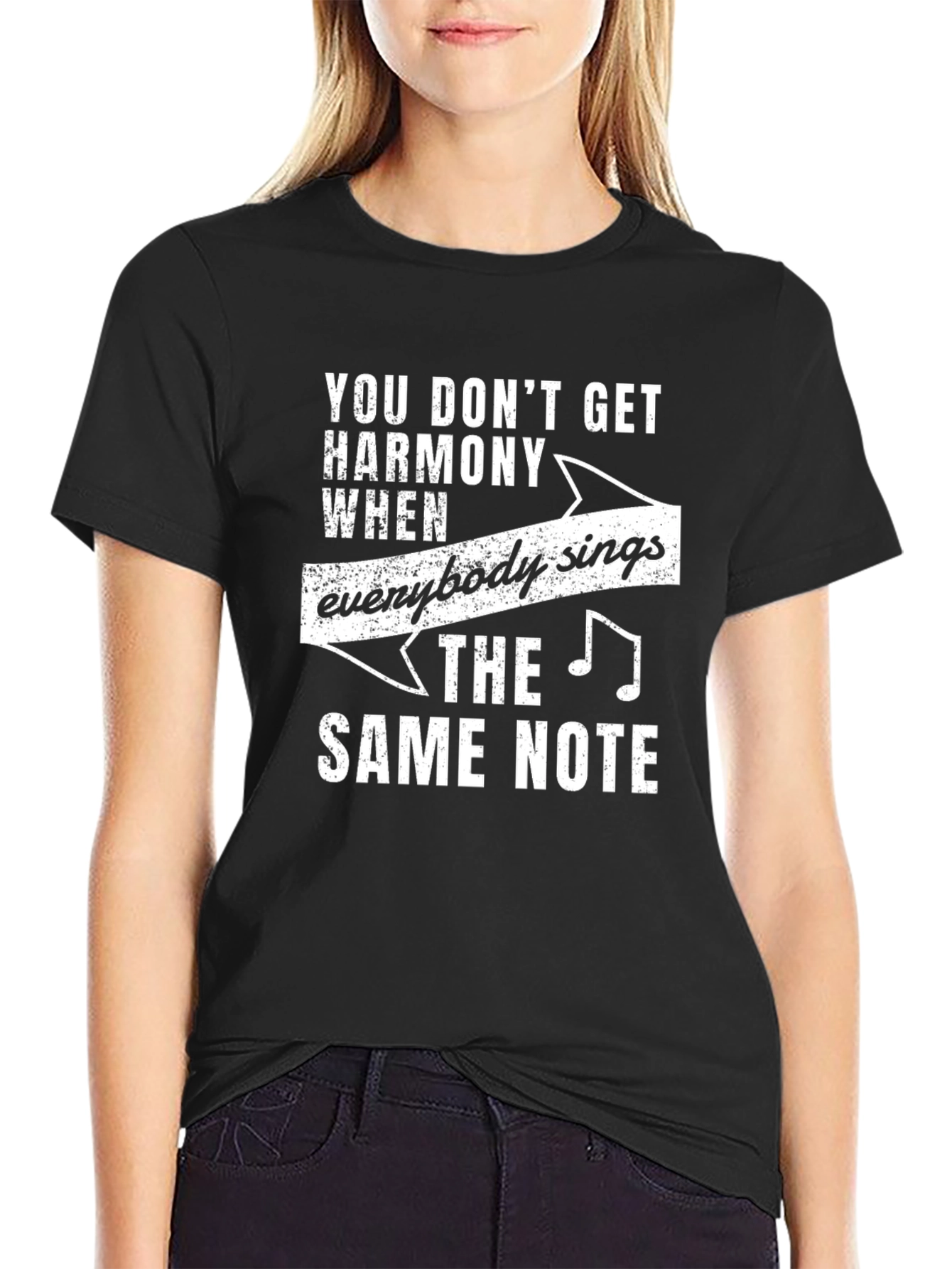Black Harmony Music T-Shirt - Unique Statement Tee view 2