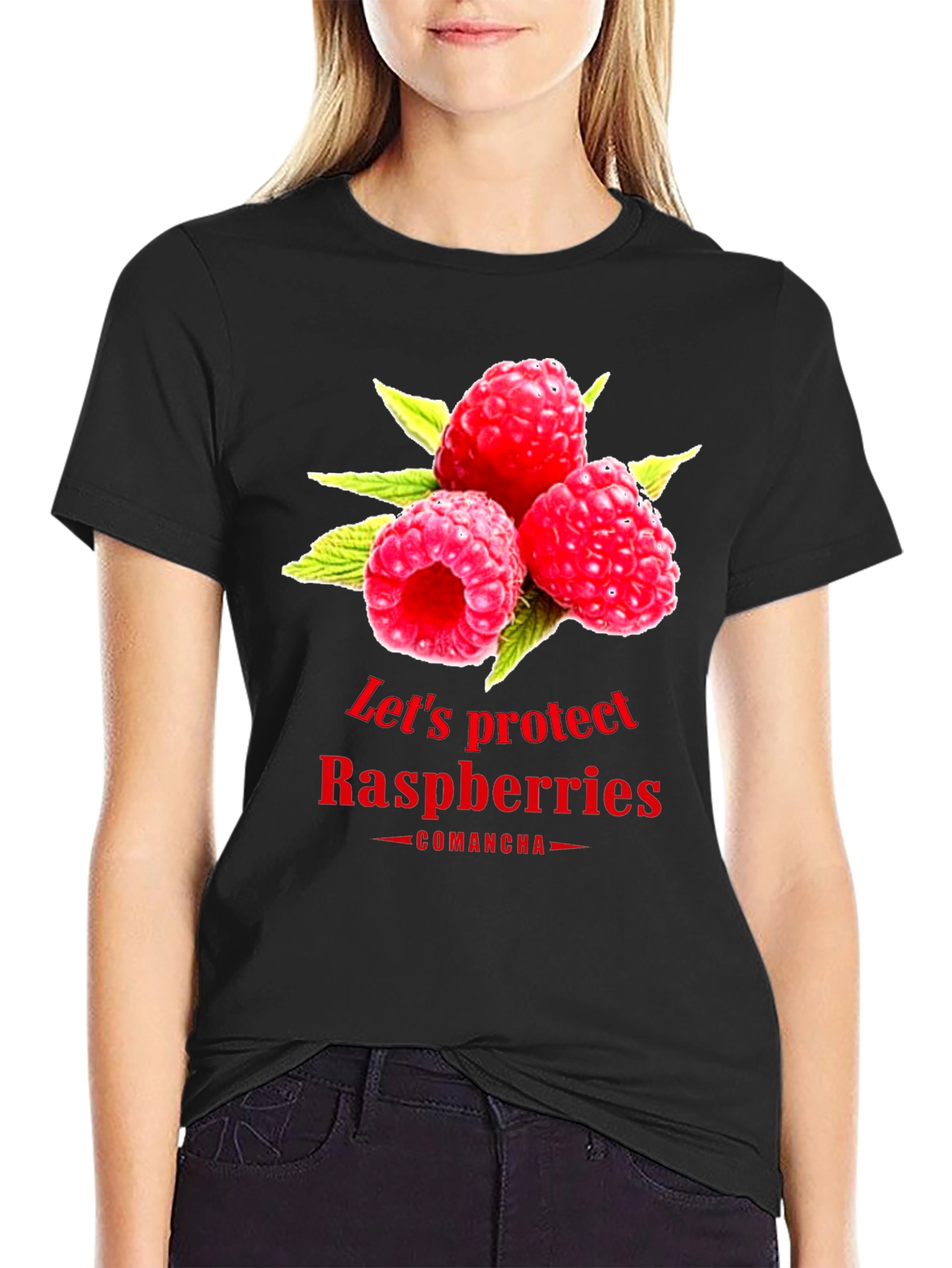 Black Raspberry Protection T-Shirt - Comancha Design view 2
