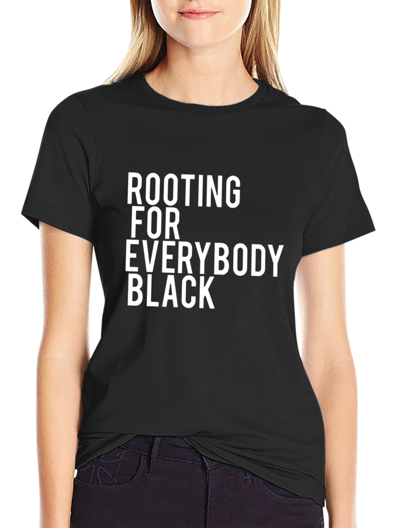 Black Rooting For Everybody Black T-Shirt view 2