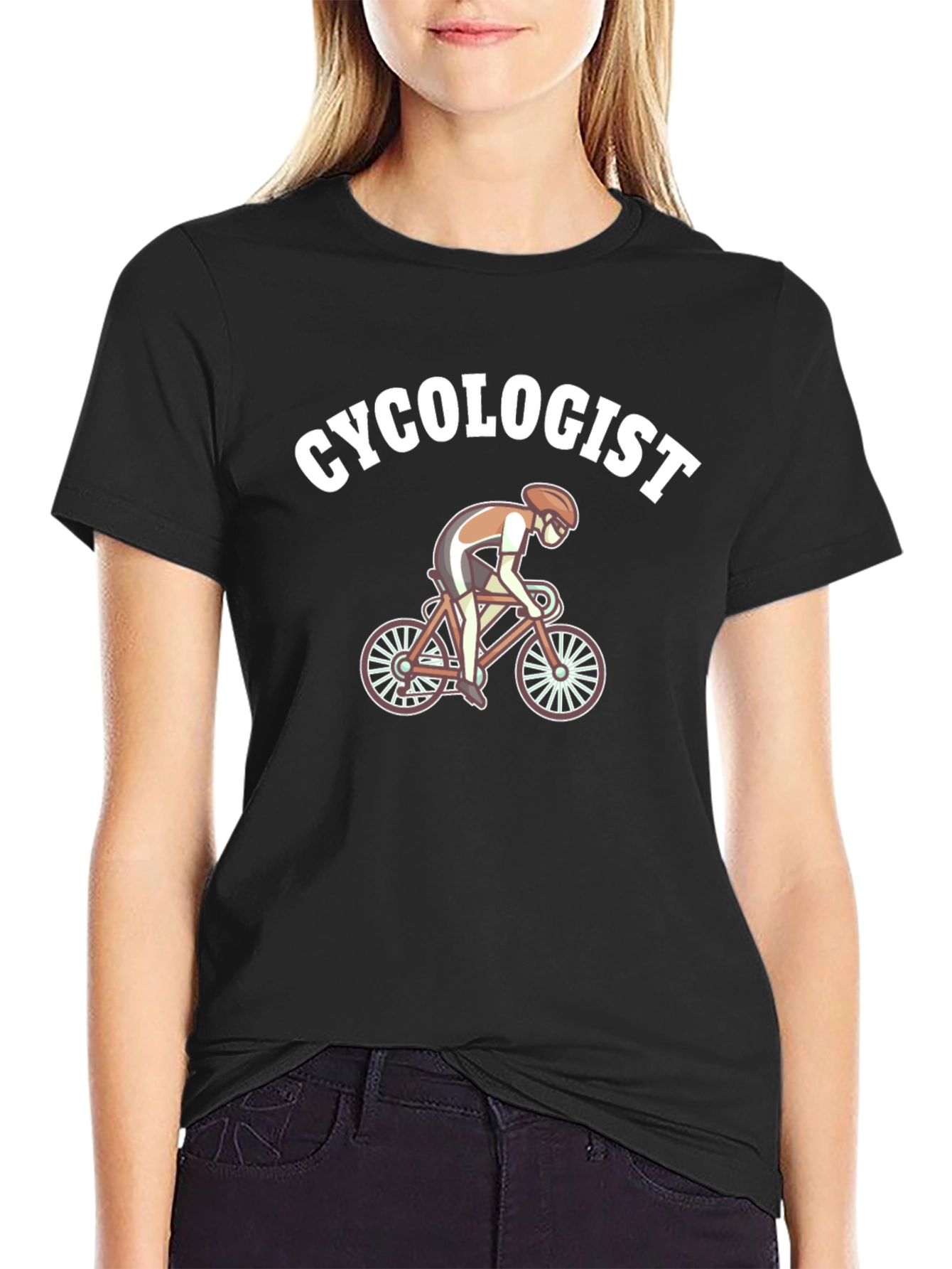 Black Cycologist T-Shirt - Funny Cyclist Humor Tee view 2