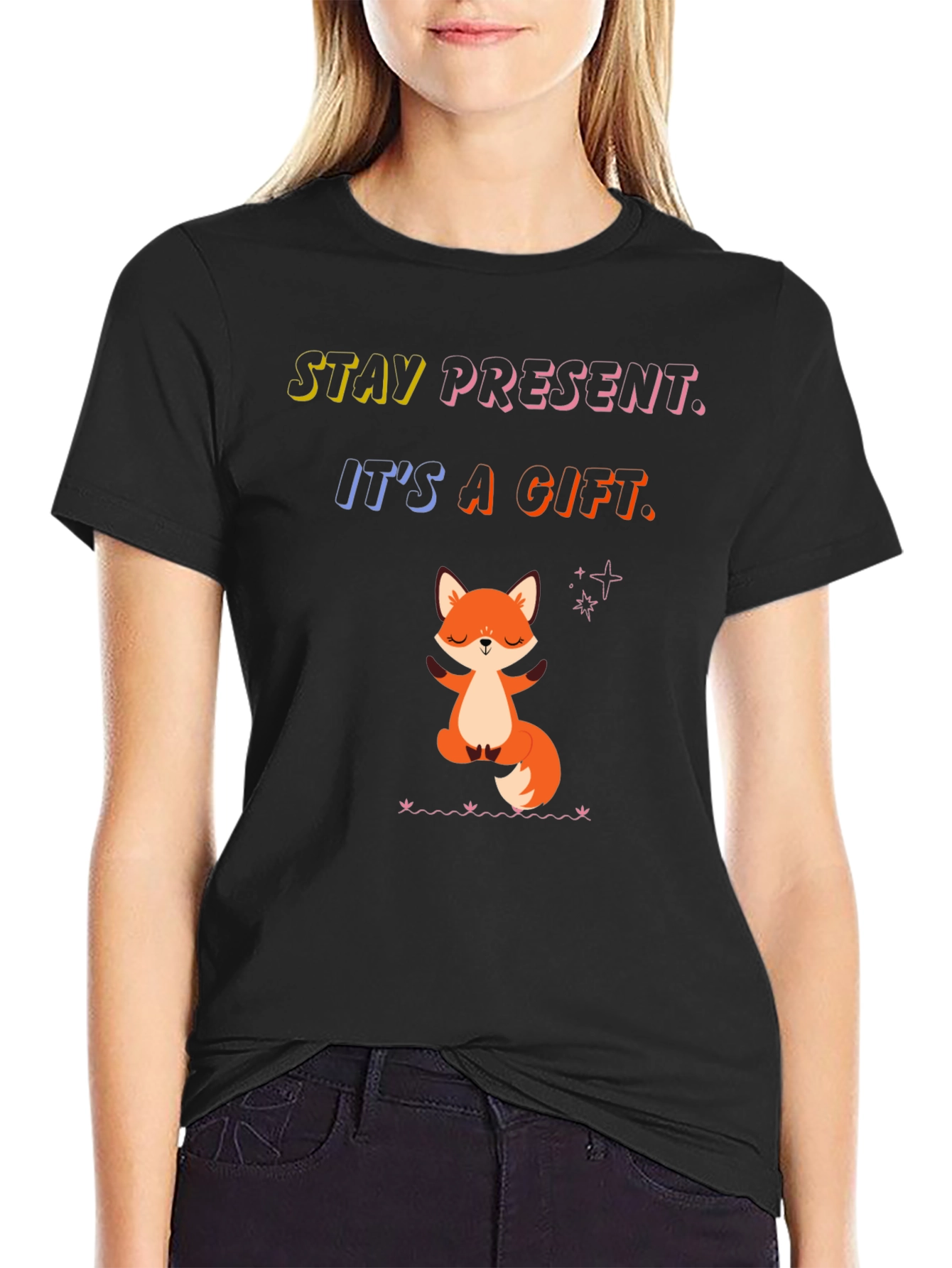 Stay Present Fox Graphic Tee - Comfort Fit - 2