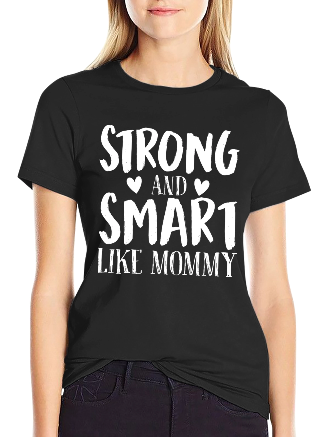 Black Strong and Smart Like Mommy T-Shirt view 2