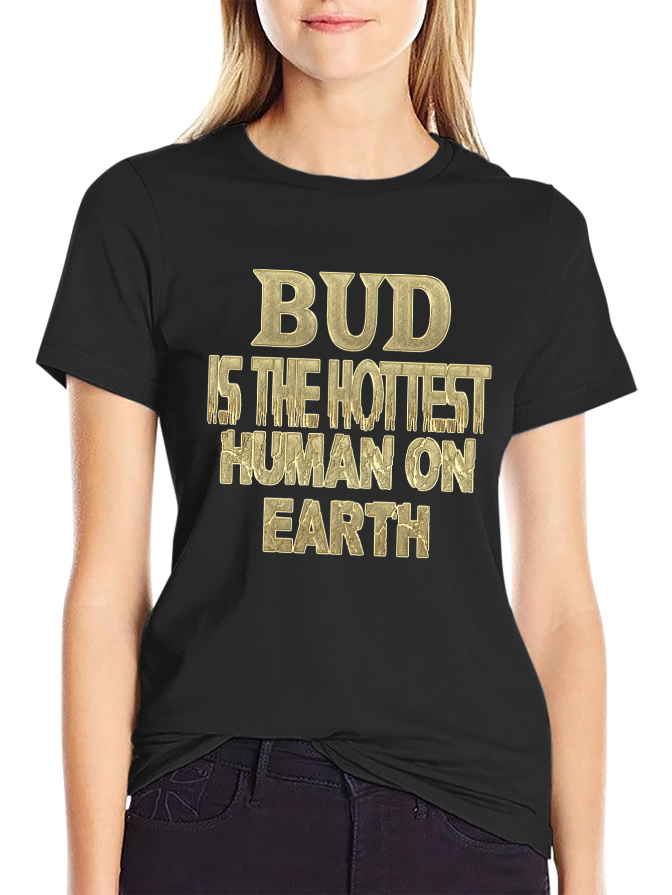 Black Bud Hottest Human T-Shirt - Unique Graphic Tee view 2