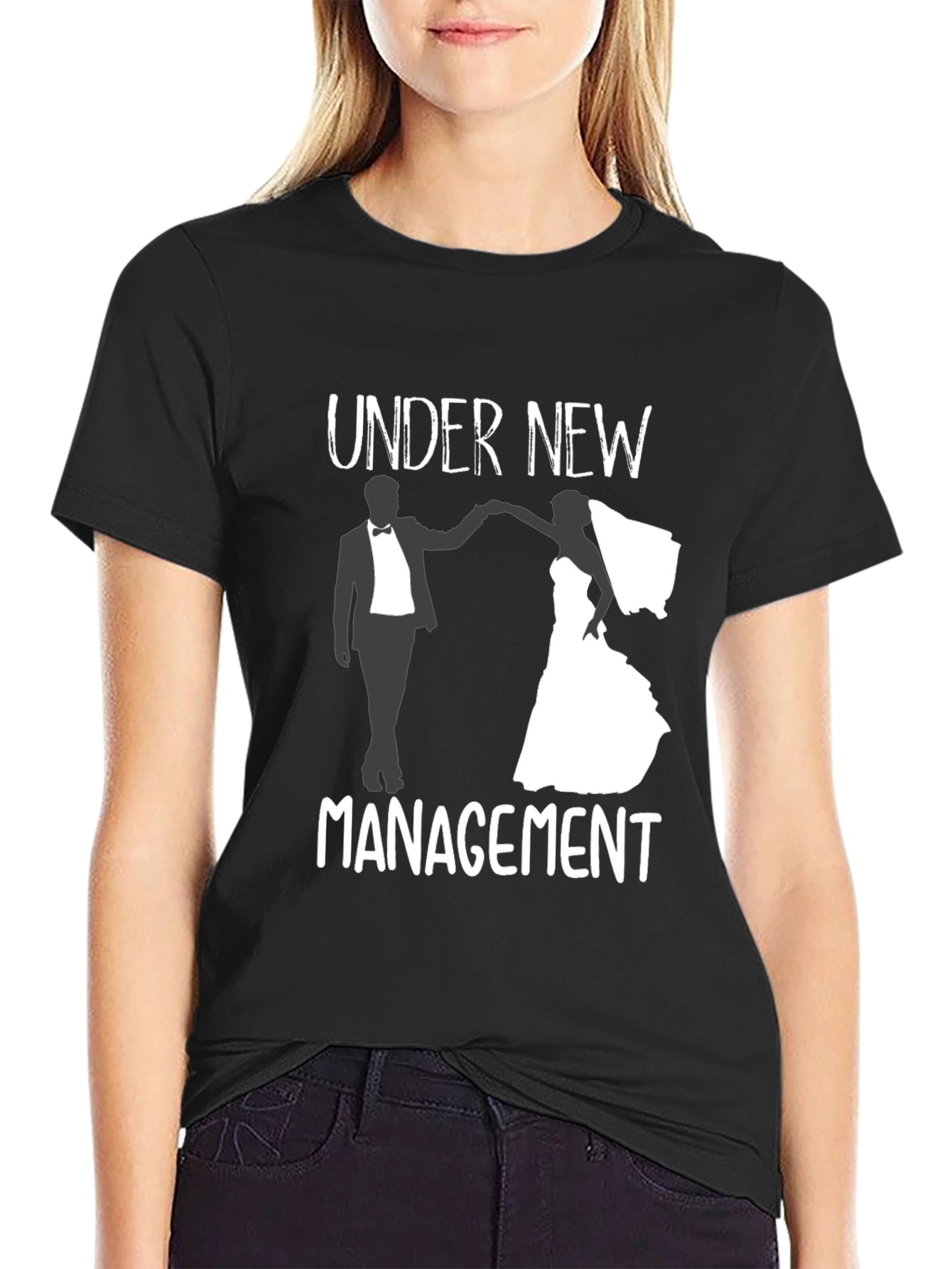 Black Under New Management Wedding T-Shirt view 2