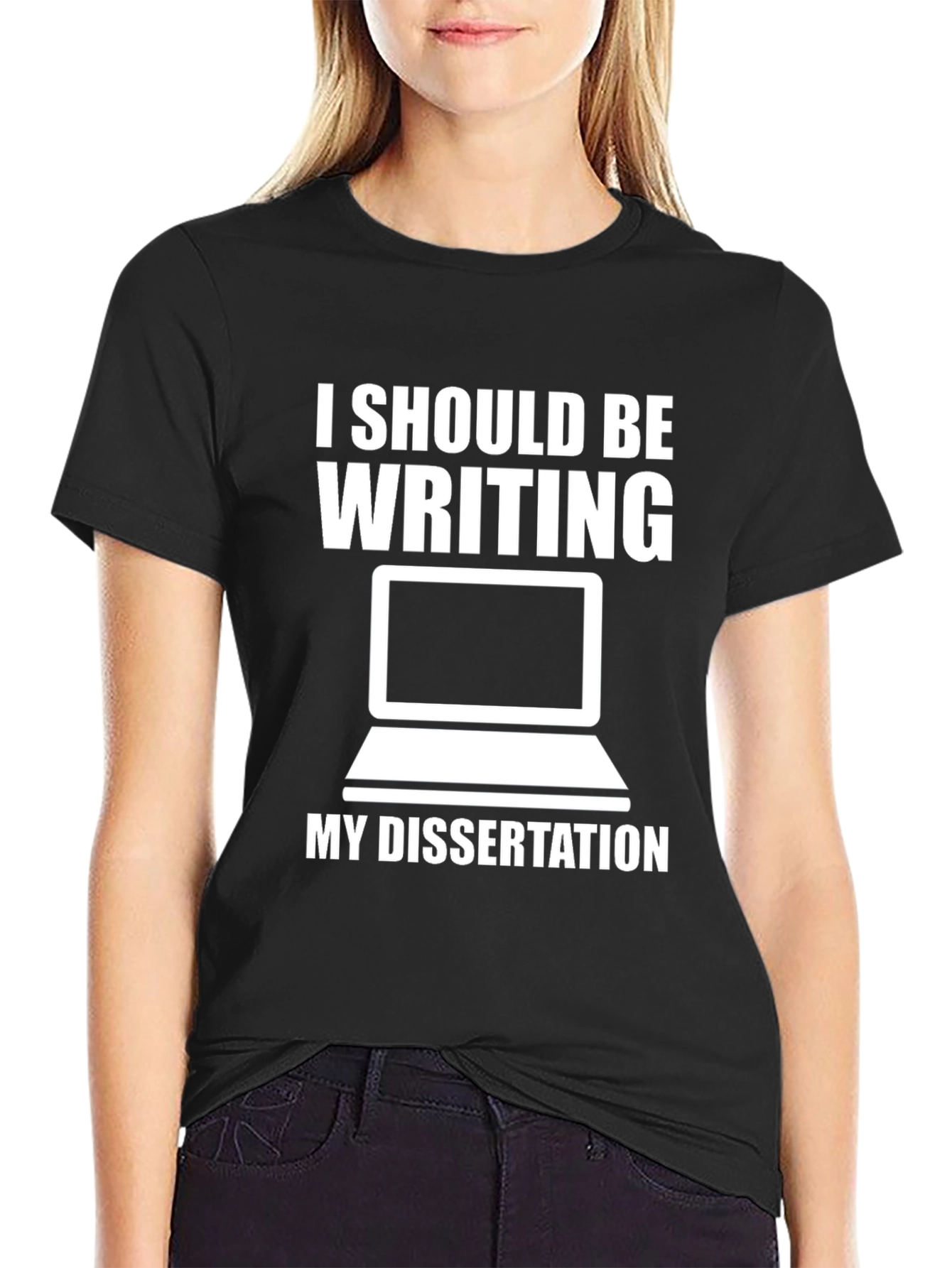 Black Dissertation T-Shirt - Funny PhD Student Tee view 2