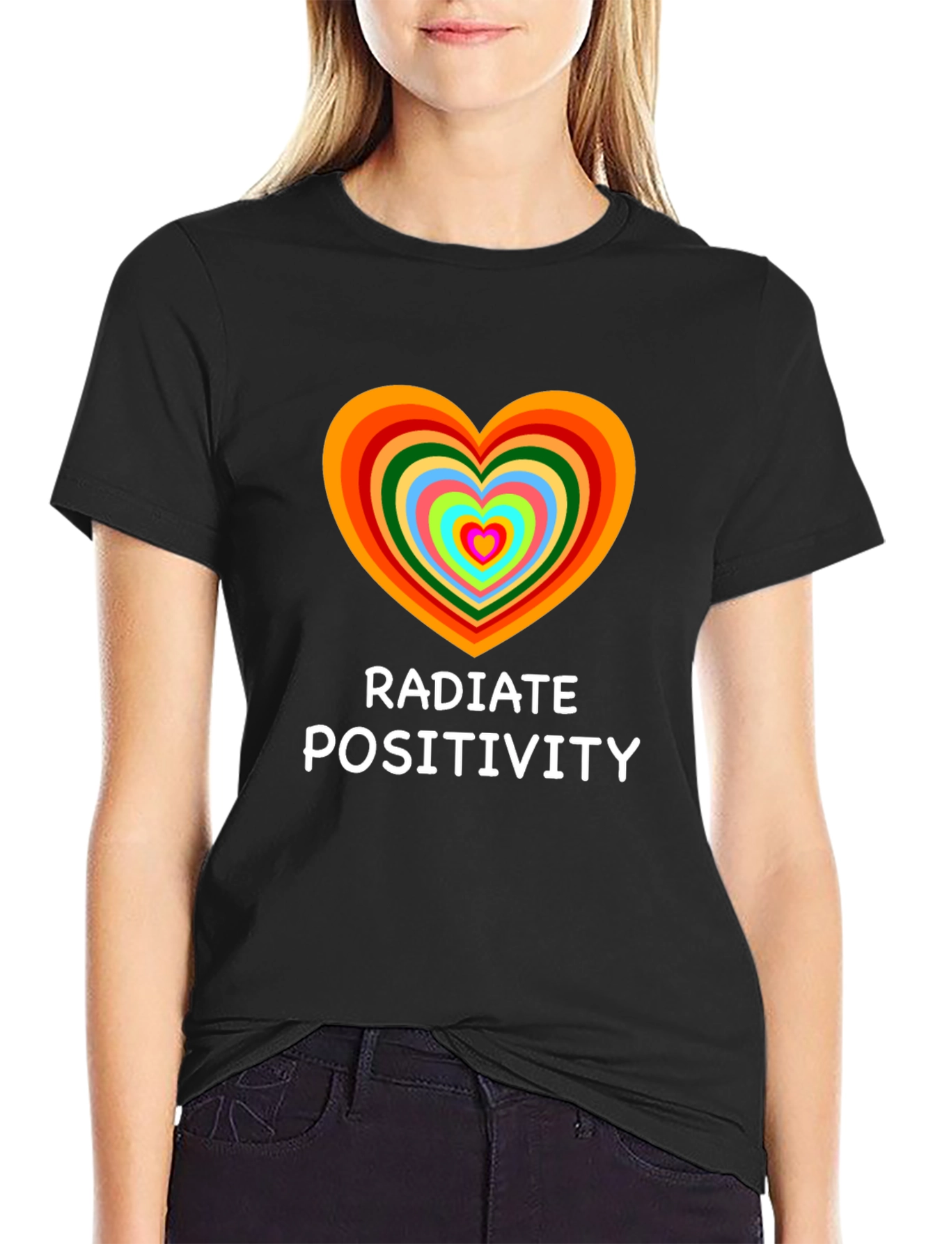 Radiate Positivity Heart Graphic T-Shirt - 2