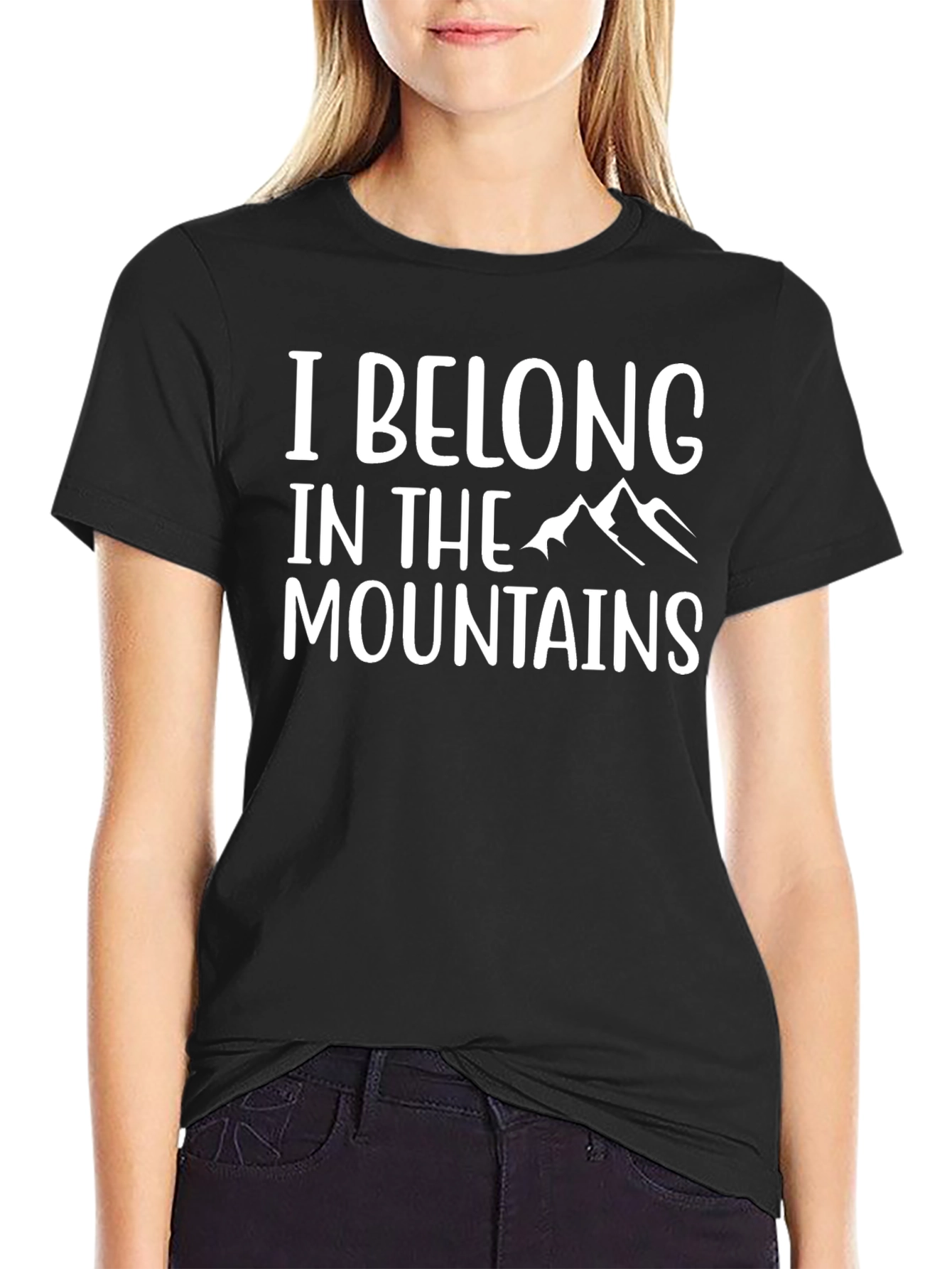 Black I Belong in the Mountains Black Tee view 2