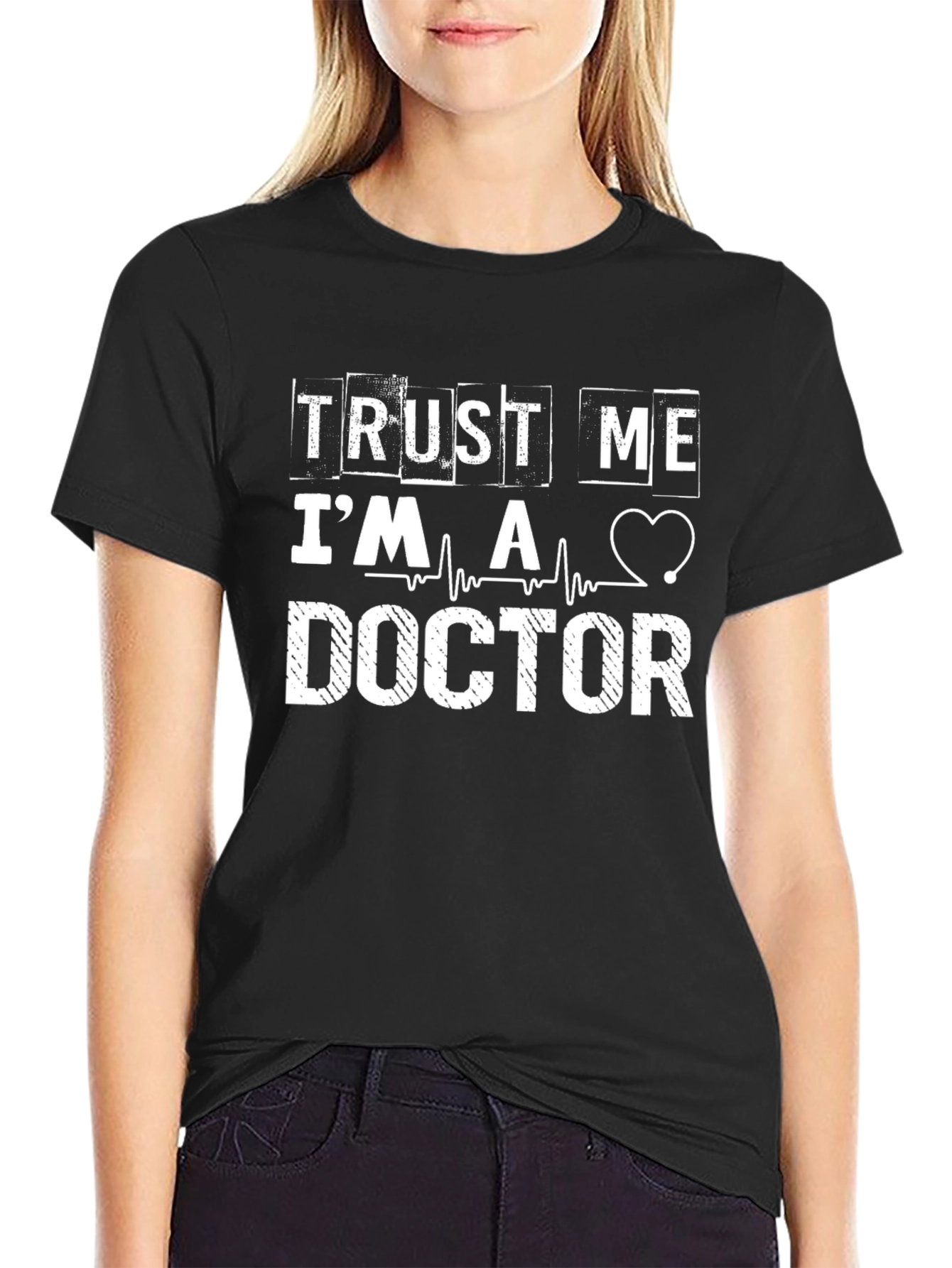 Black Trust Me I'm A Doctor Graphic T-Shirt view 2